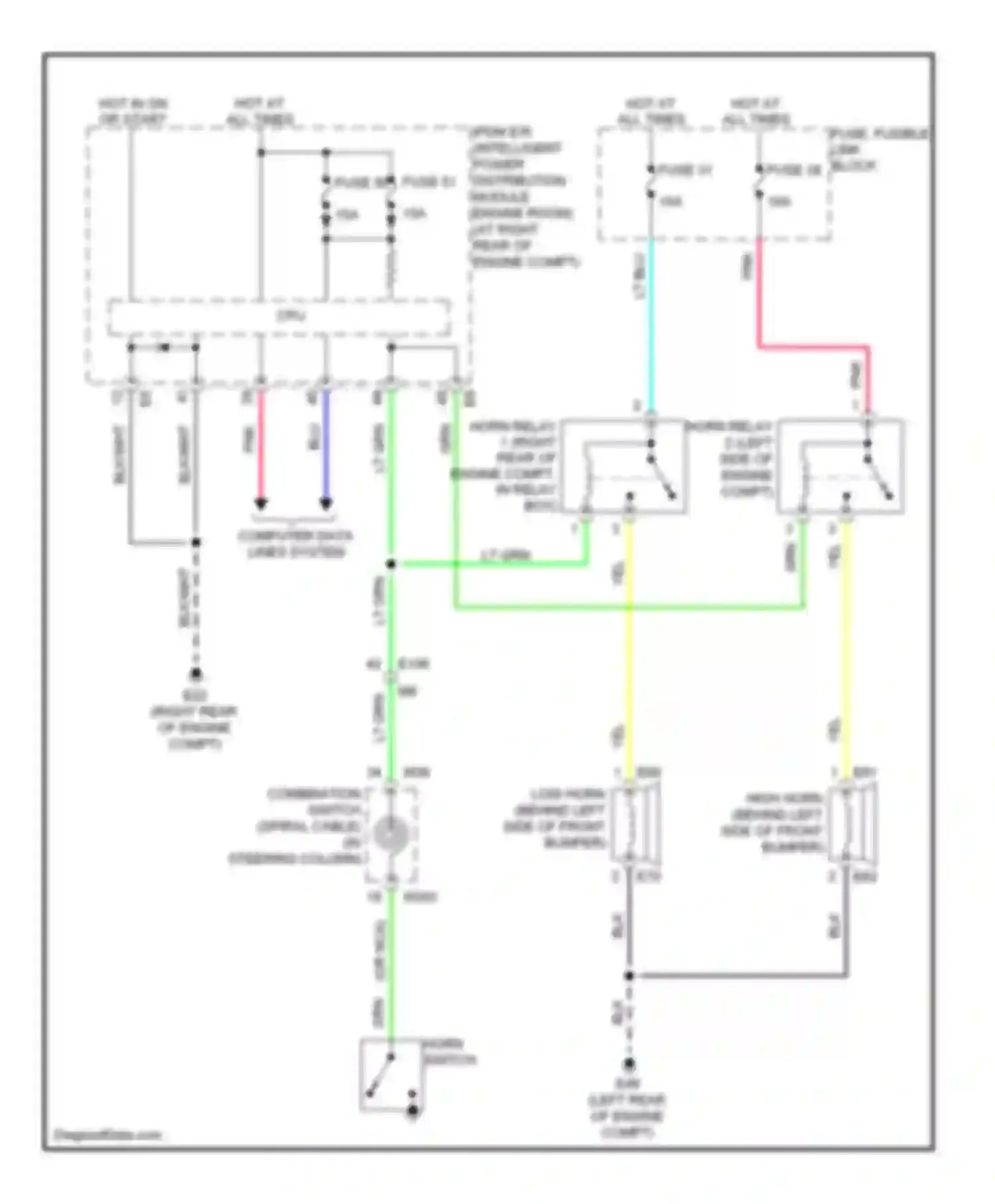 Q60 Infiniti I (2013-2016): Horn circuit