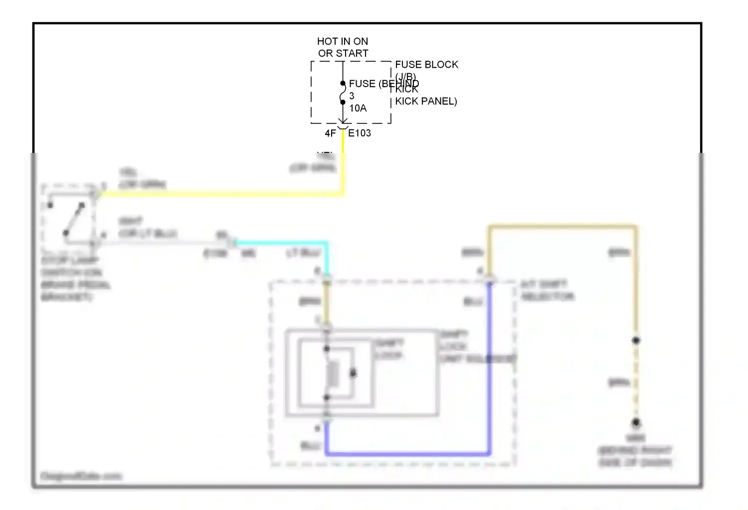 Wiring diagram a/t shift selector for Infiniti Q60 I (2013-2016) (2 of 3)