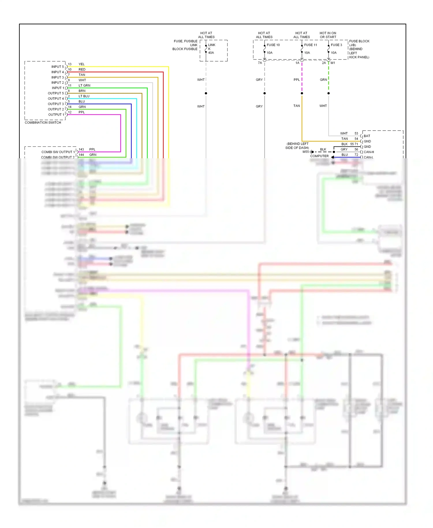 Wiring diagram combination switch for Infiniti Q60 I (2013-2016) (4 of 11)