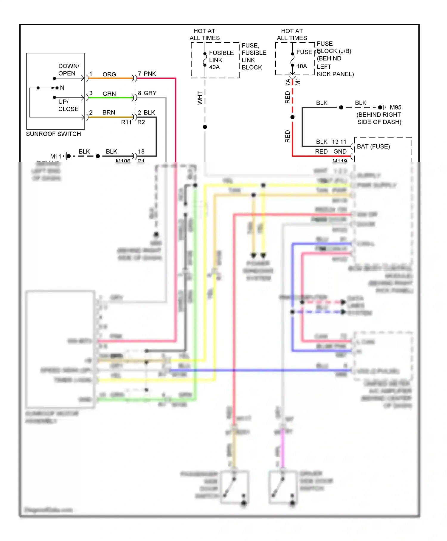 Wiring diagram down/ open for Infiniti Q60 I (2013-2016) (1 of 1)