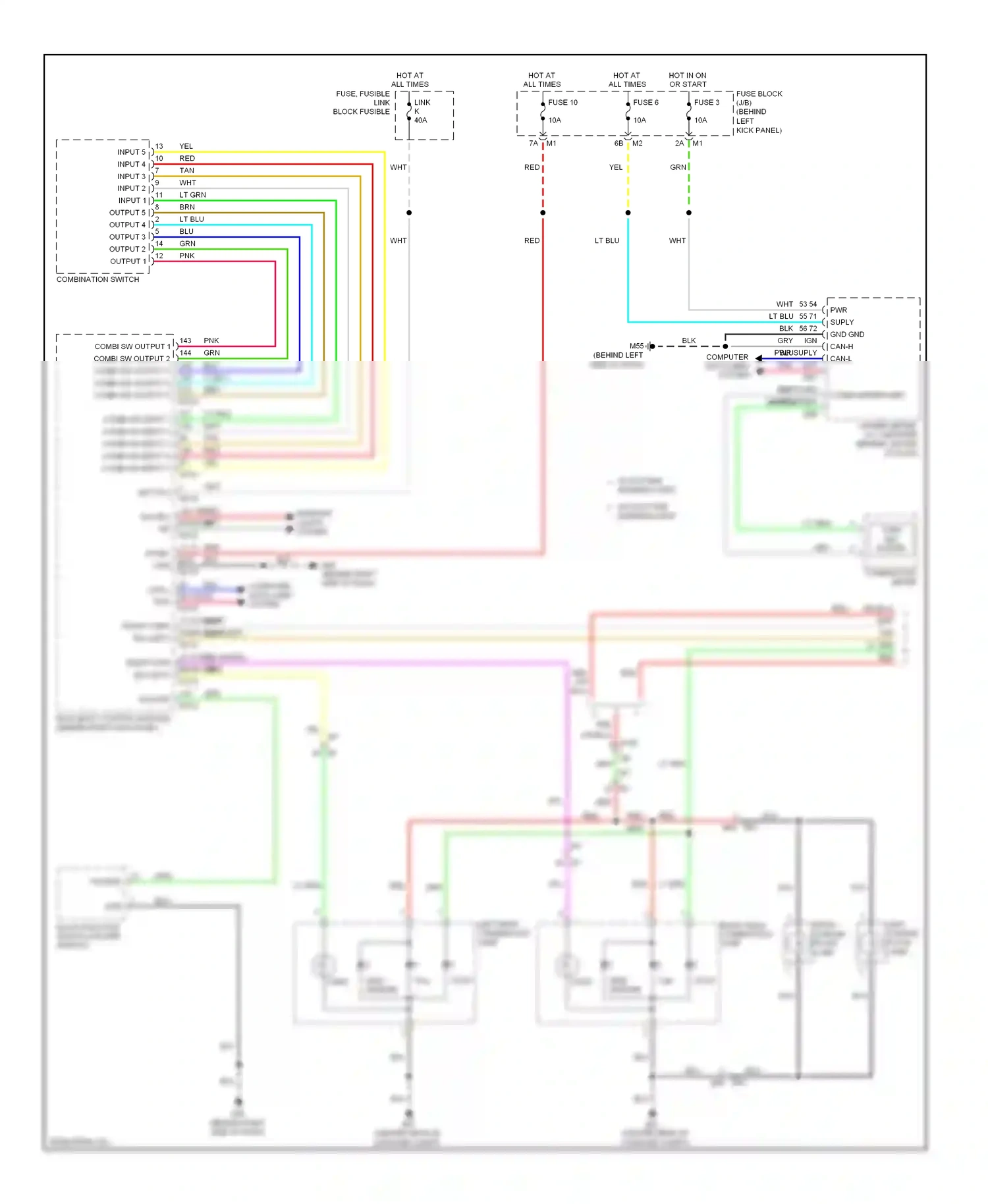 Wiring diagram kick panel) for Infiniti Q60 I (2013-2016) (2 of 4)