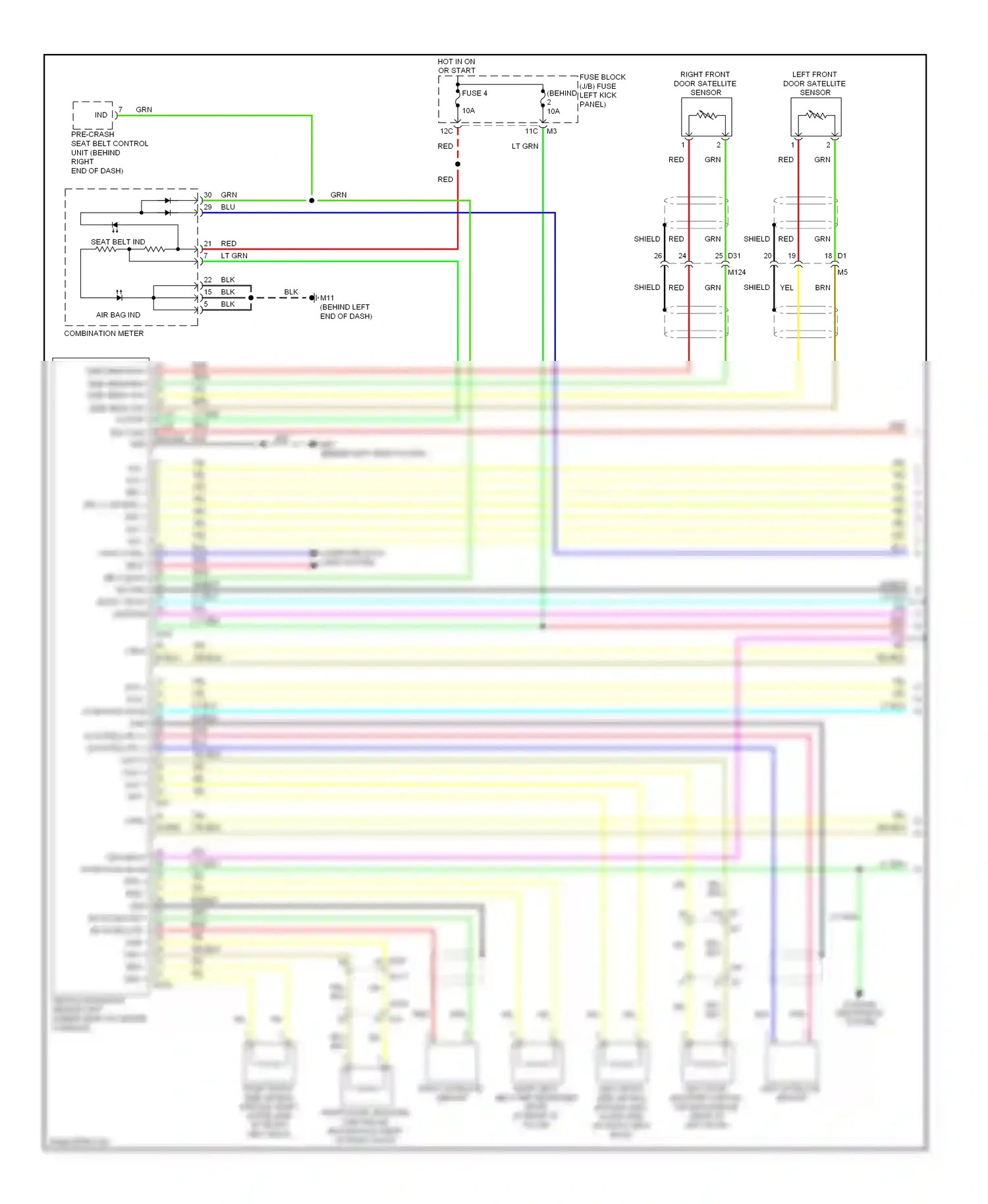 Wiring diagram left satellite sensor for Infiniti Q60 I (2013-2016) (1 of 1)