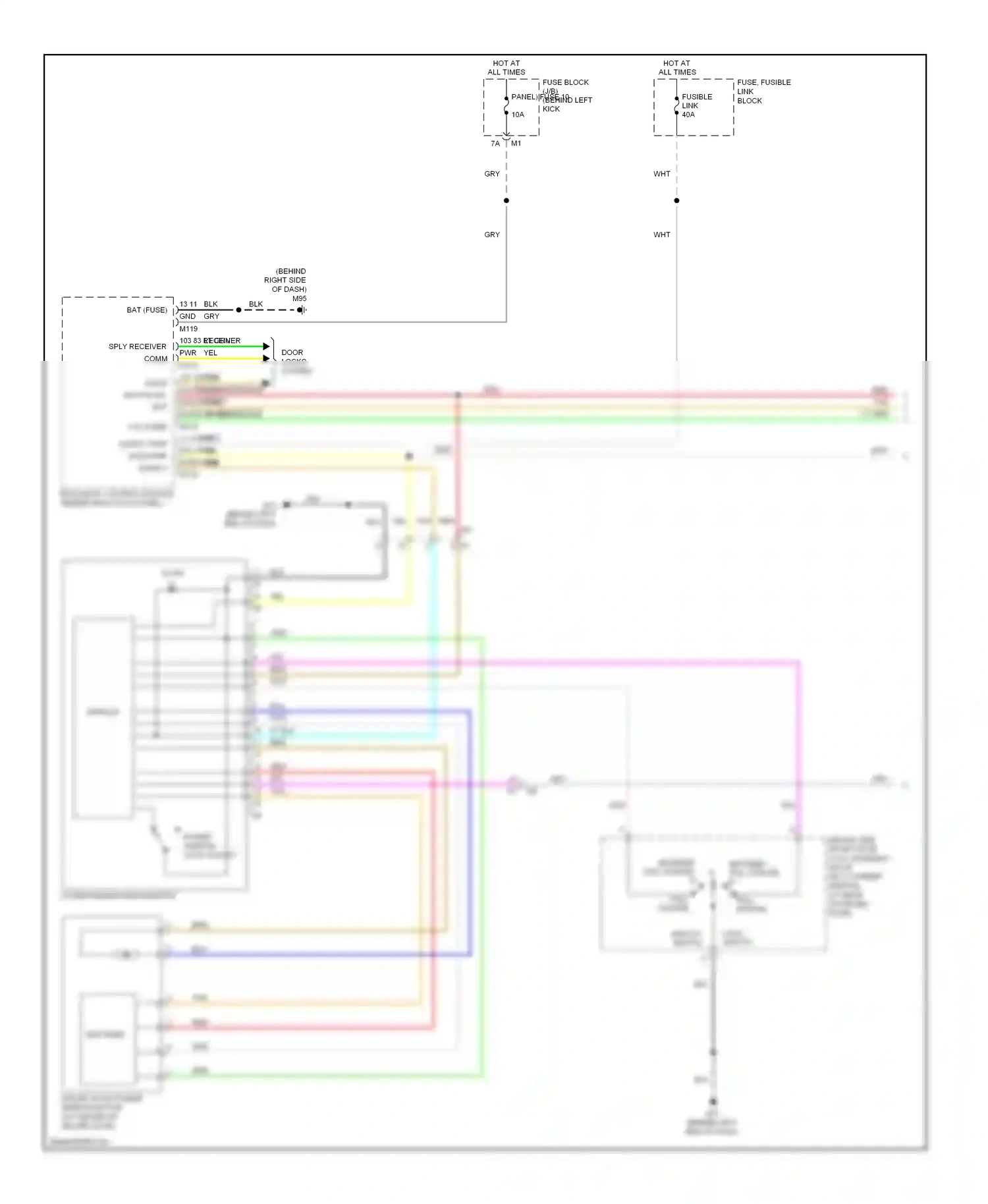 Wiring diagram lock switch unlock switch for Infiniti Q60 I (2013-2016) (1 of 1)