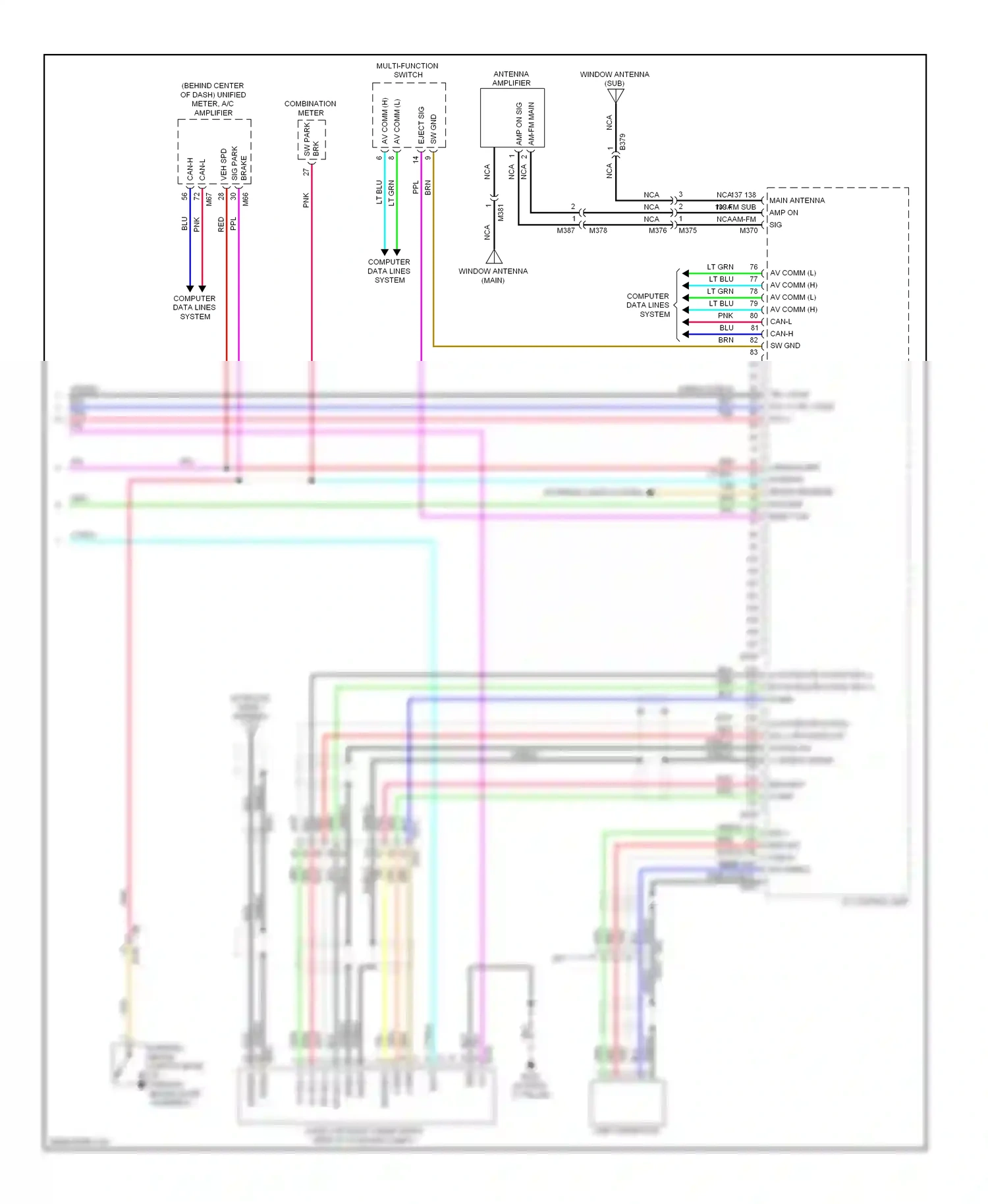 Wiring diagram multi- function switch for Infiniti Q60 I (2013-2016) (2 of 10)