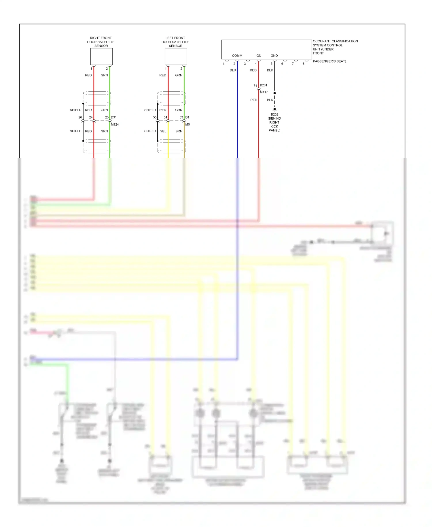 Wiring diagram occupant classification system control unit (under front for Infiniti Q60 I (2013-2016) (1 of 1)