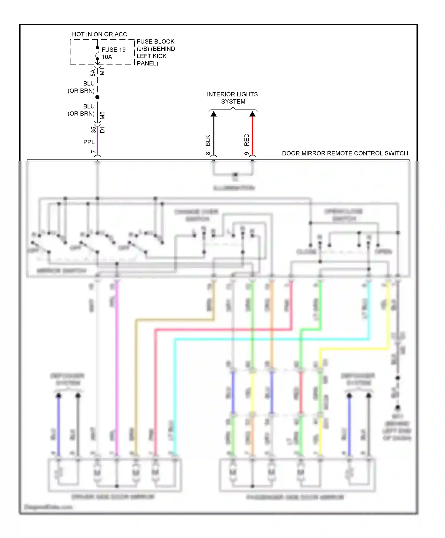 Wiring diagram open/close switch for Infiniti Q60 I (2013-2016) (2 of 2)