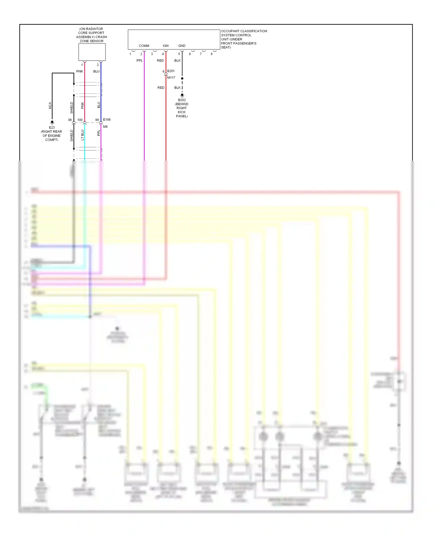 Wiring diagram passive restraints system for Infiniti Q60 I (2013-2016) (3 of 4)