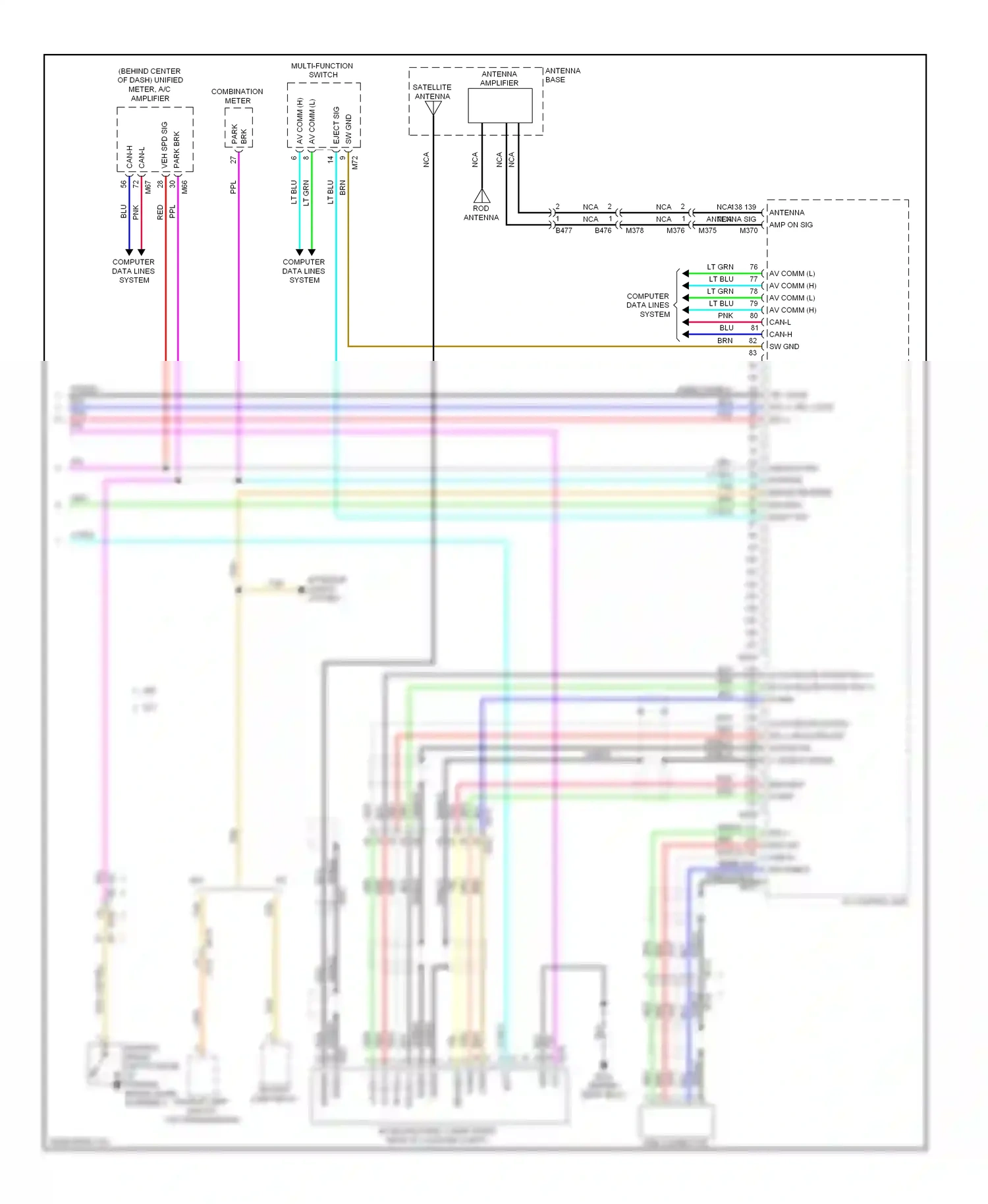 Wiring diagram pnk request comm for Infiniti Q60 I (2013-2016) (1 of 3)