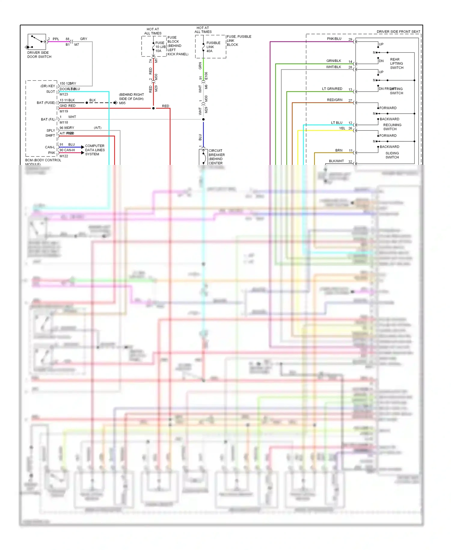 Wiring diagram sliding sensor for Infiniti Q60 I (2013-2016) (2 of 4)