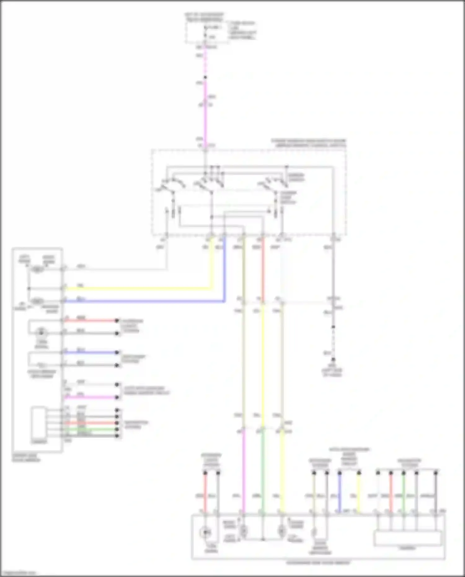 Q60 Infiniti II (2016-2024): Power mirrors circuit