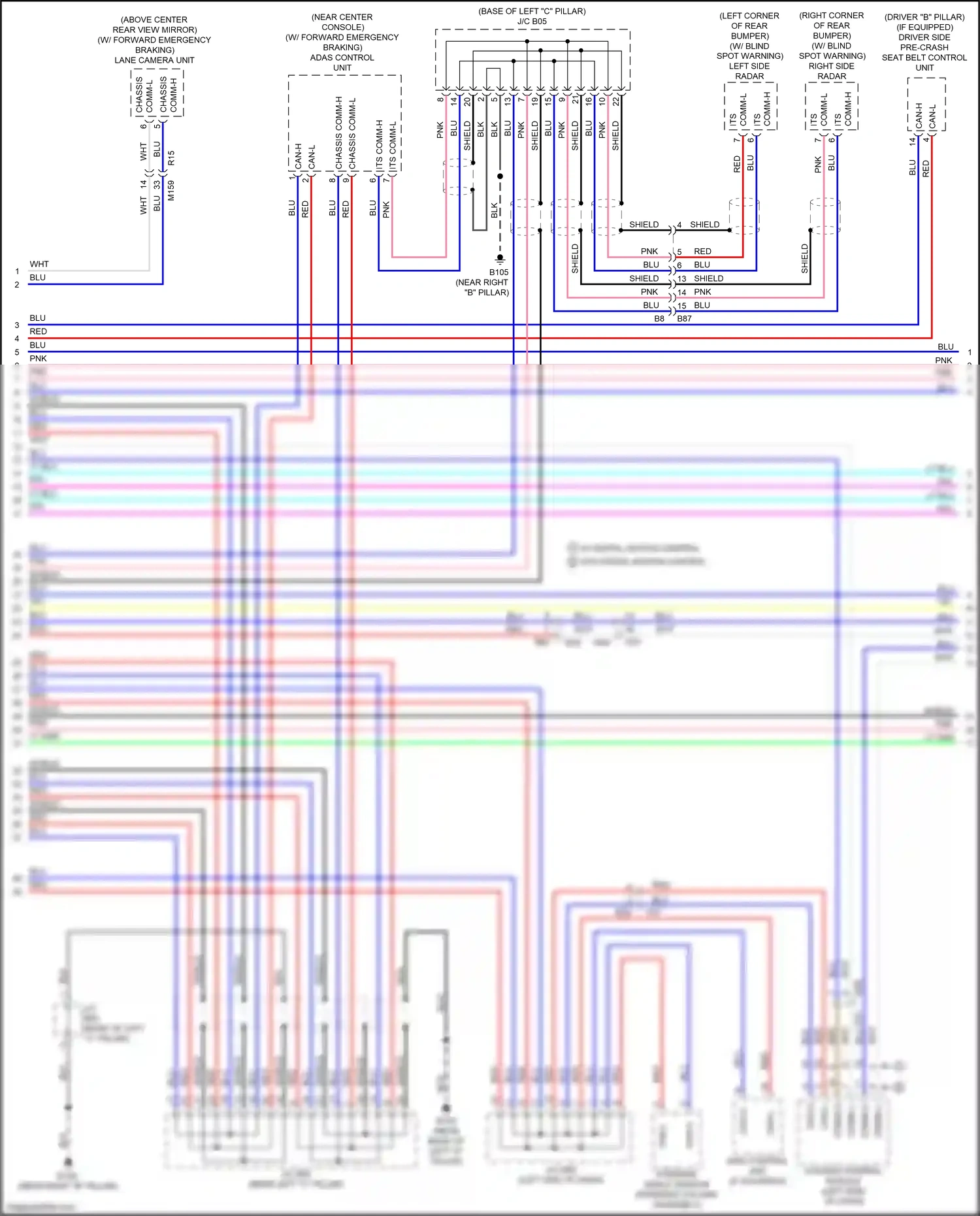 Wiring diagram chassis control module for Infiniti Q60 II (2016-2024) (2 of 4)