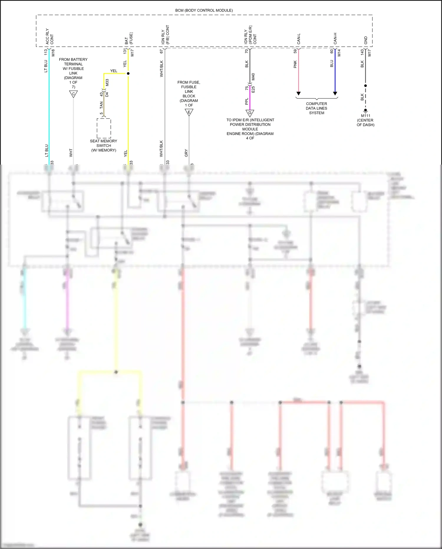Wiring diagram console power socket for Infiniti Q60 II (2016-2024) (2 of 2)