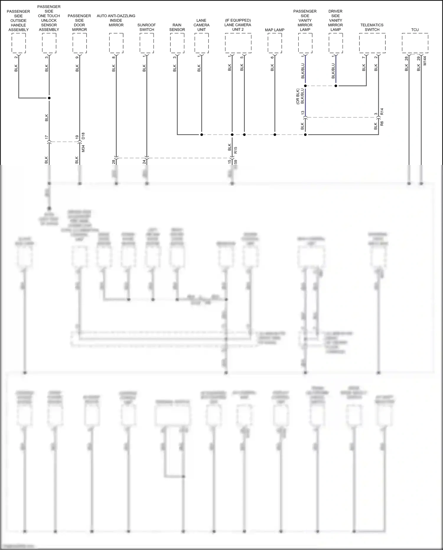 Wiring diagram console power socket for Infiniti Q60 II (2016-2024) (1 of 2)