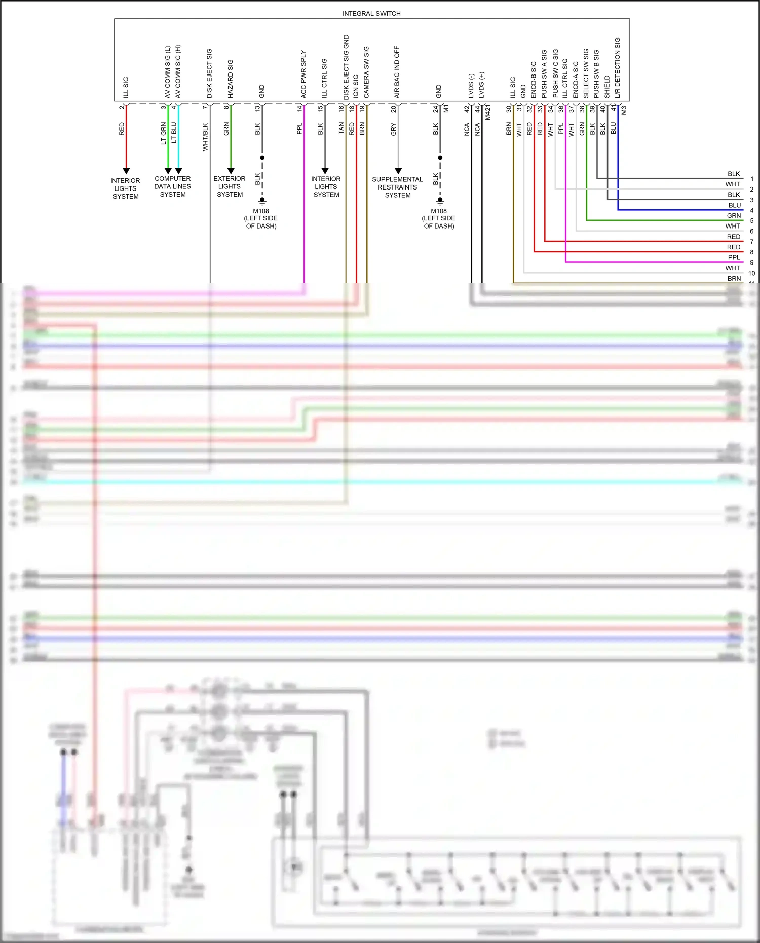 Wiring diagram disk eject sig gnd for Infiniti Q60 II (2016-2024) (1 of 5)