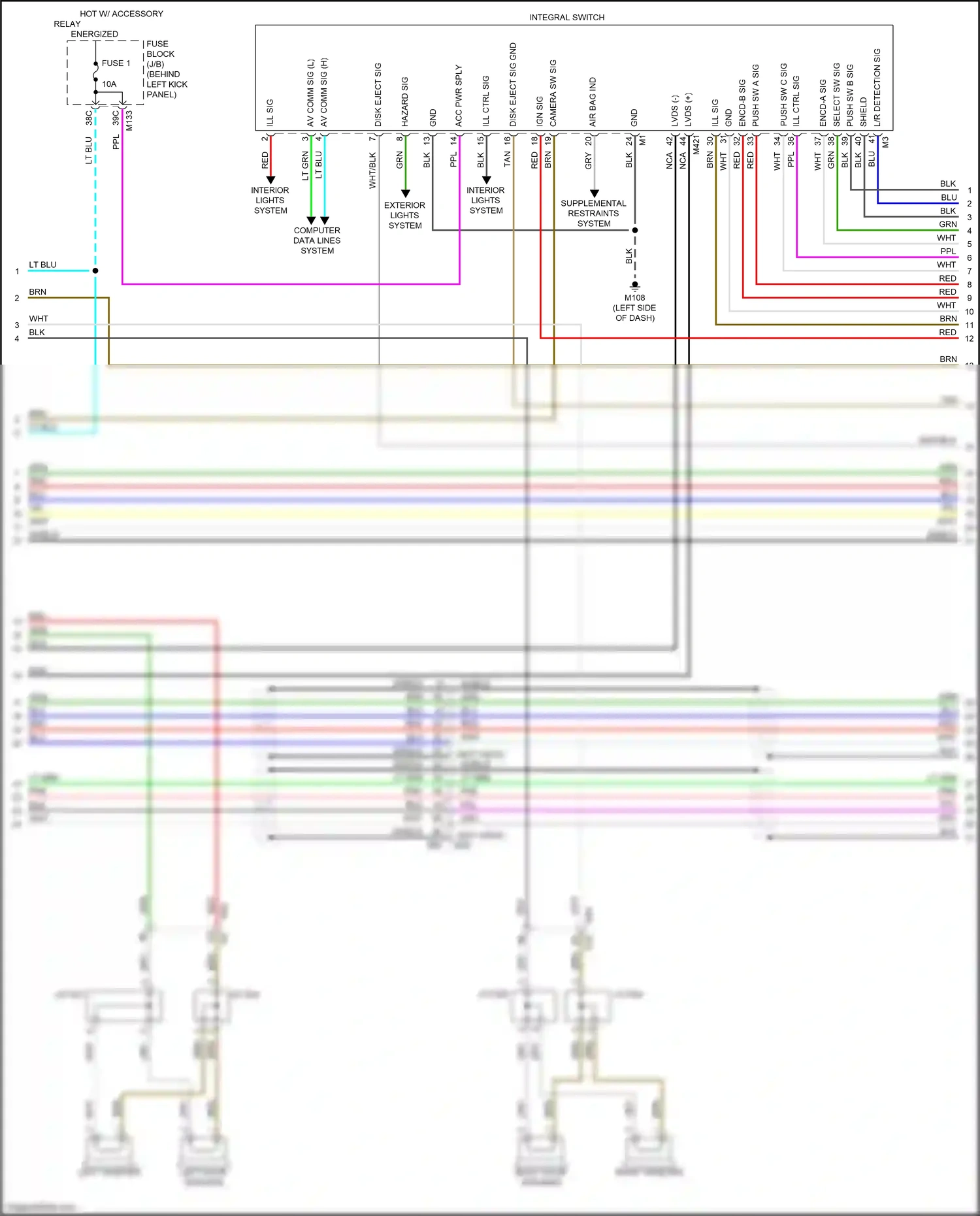Wiring diagram disk eject sig for Infiniti Q60 II (2016-2024) (3 of 8)