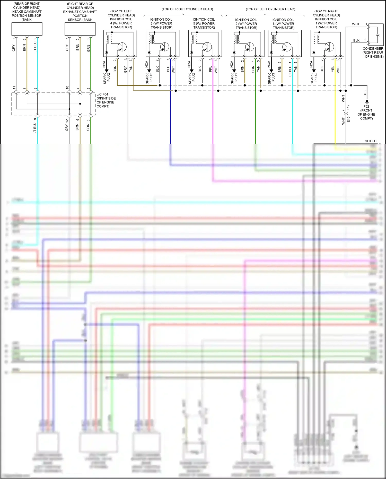 Wiring diagram engine coolant temperature sensor 1 for Infiniti Q60 II (2016-2024) (3 of 3)