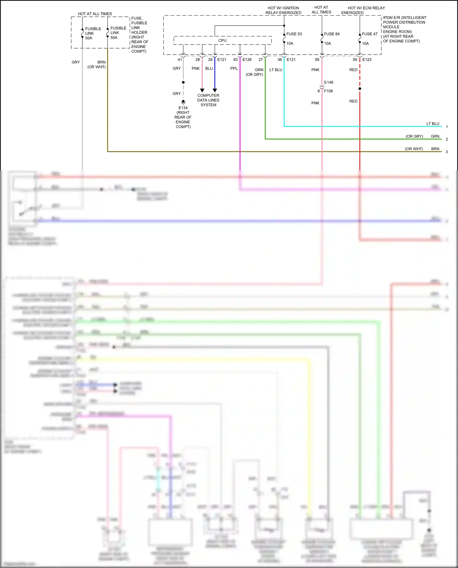 Wiring diagram engine coolant temperature sensor 2 for Infiniti Q60 II (2016-2024) (2 of 3)