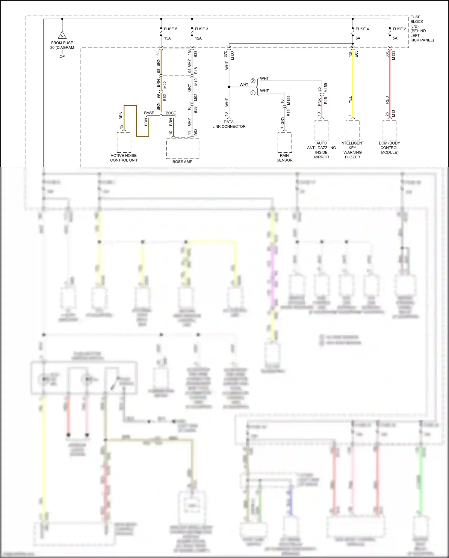 Wiring diagram external data input box for Infiniti Q60 II (2016-2024) (2 of 3)