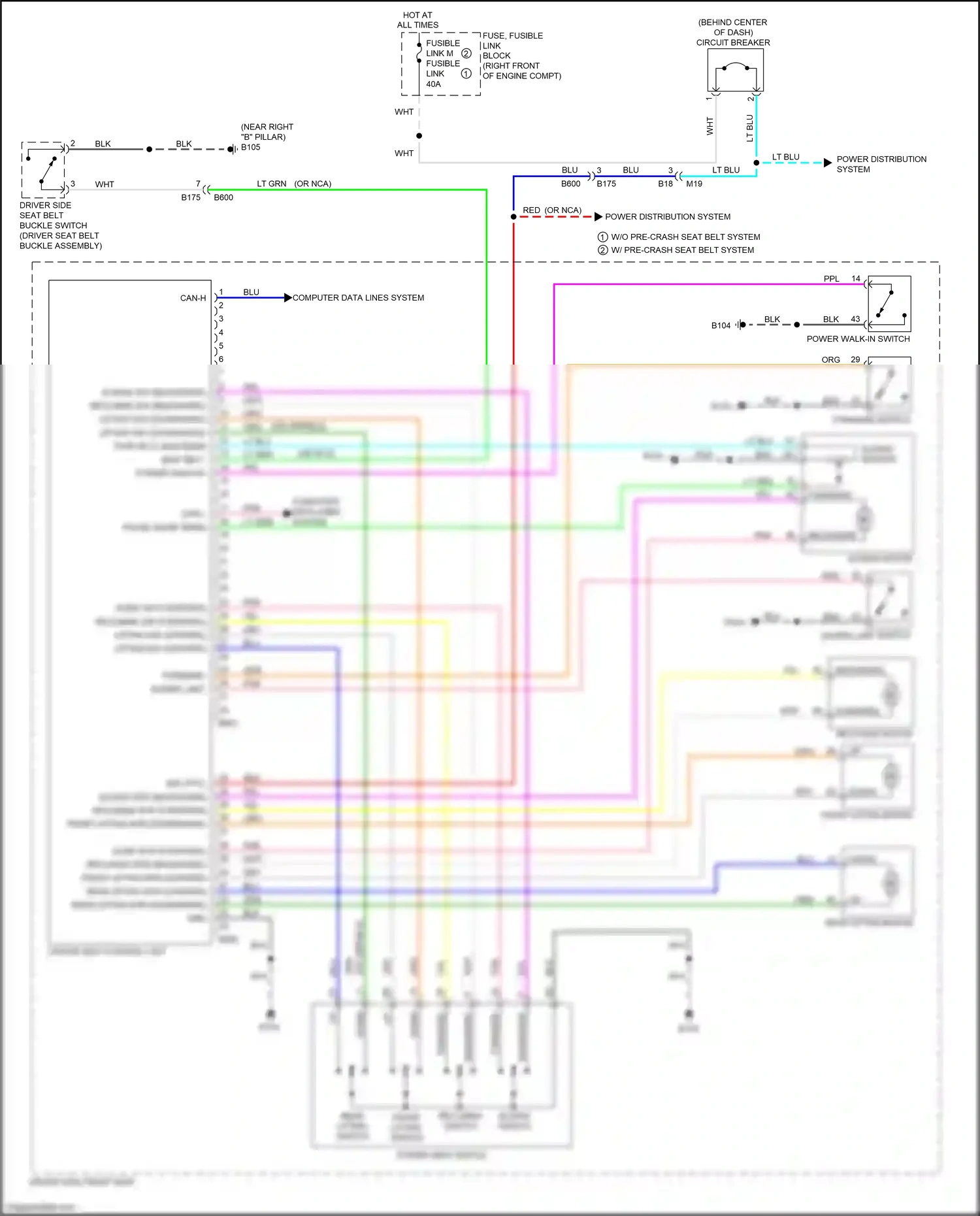 Wiring diagram forward switch for Infiniti Q60 II (2016-2024) (4 of 5)