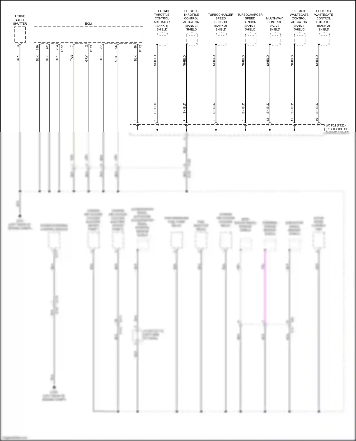 Wiring diagram main motor angle sensor shield for Infiniti Q60 II (2016-2024) (1 of 1)