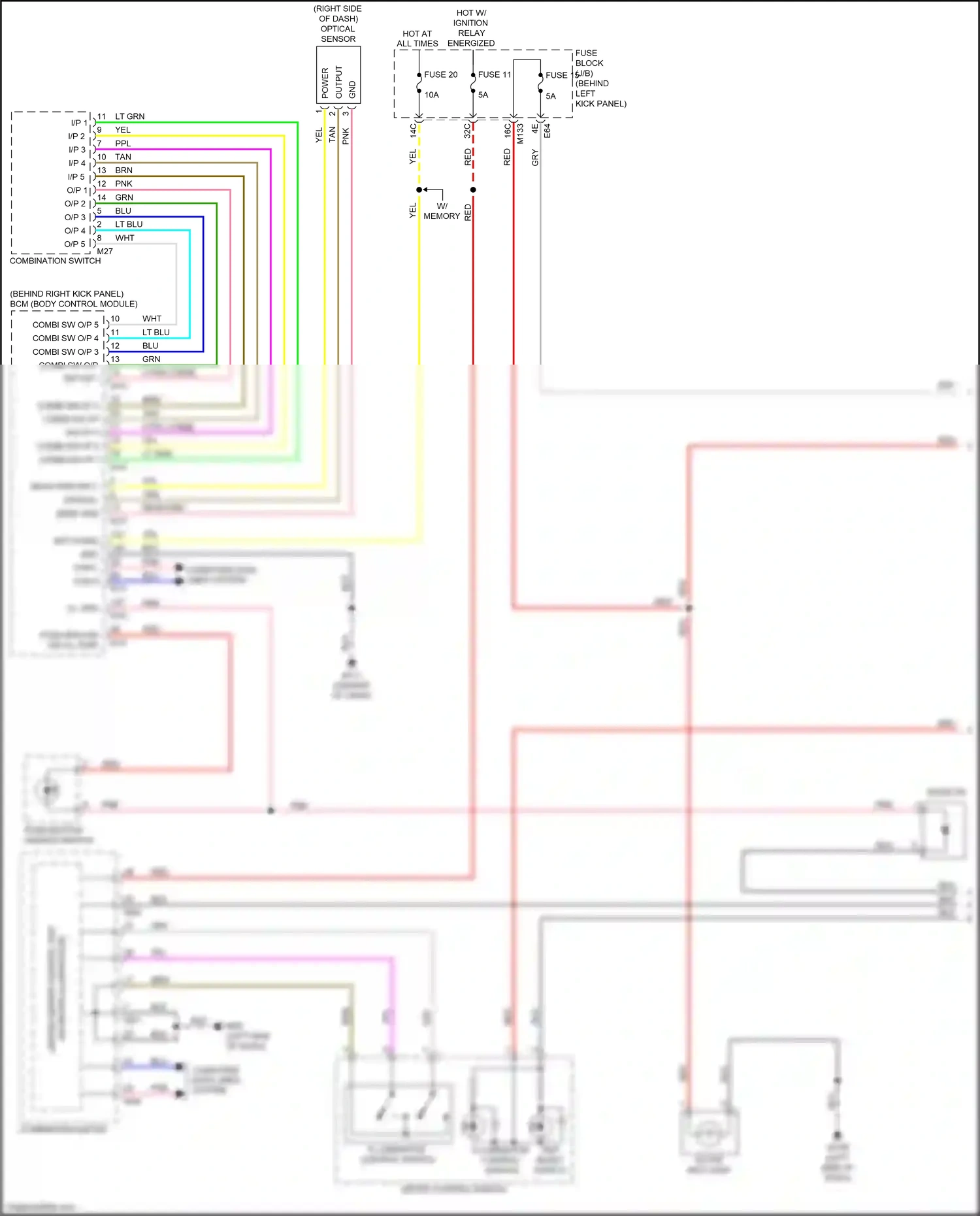 Wiring diagram meter control switch for Infiniti Q60 II (2016-2024) (2 of 3)