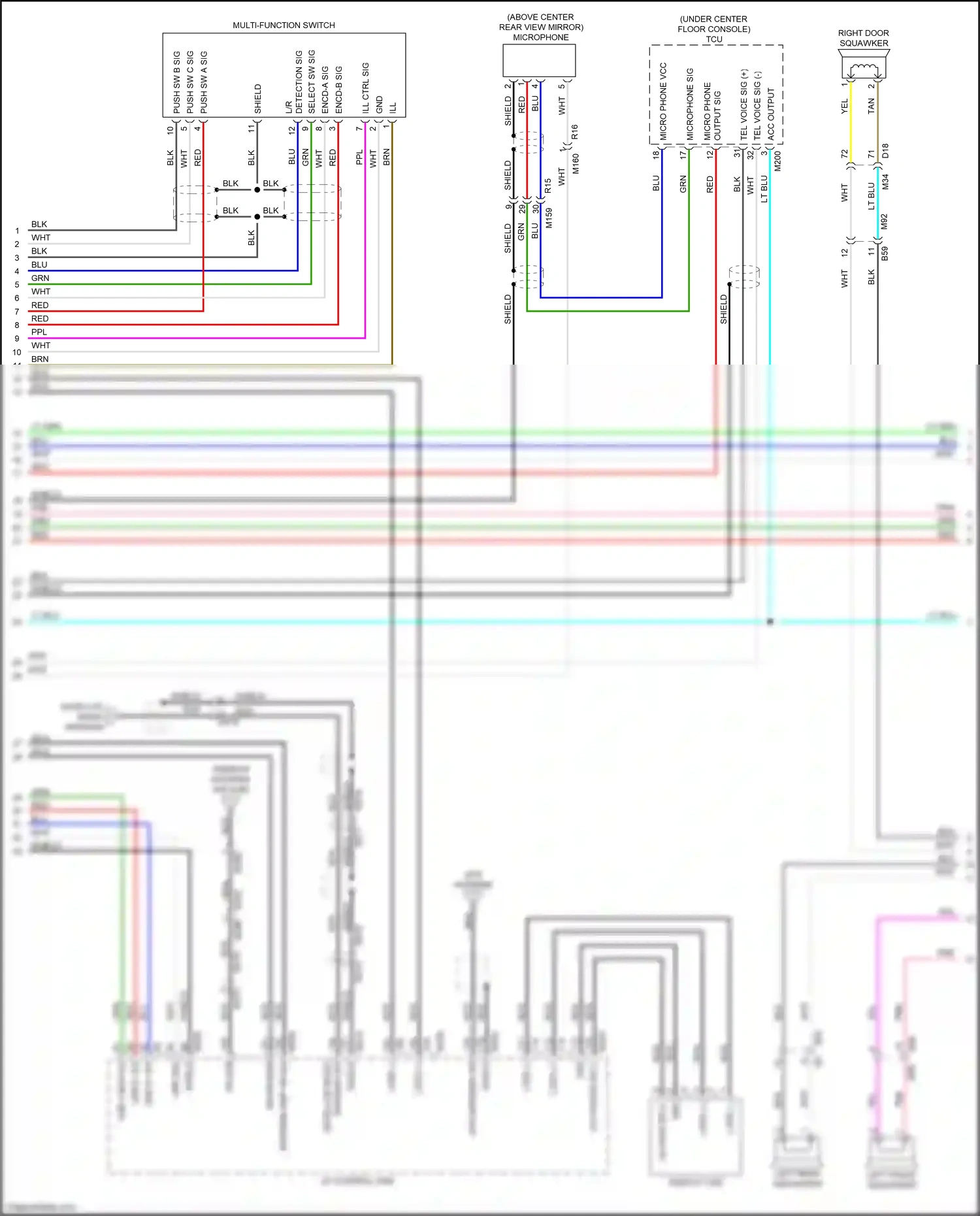 Wiring diagram multi- function switch for Infiniti Q60 II (2016-2024) (1 of 4)