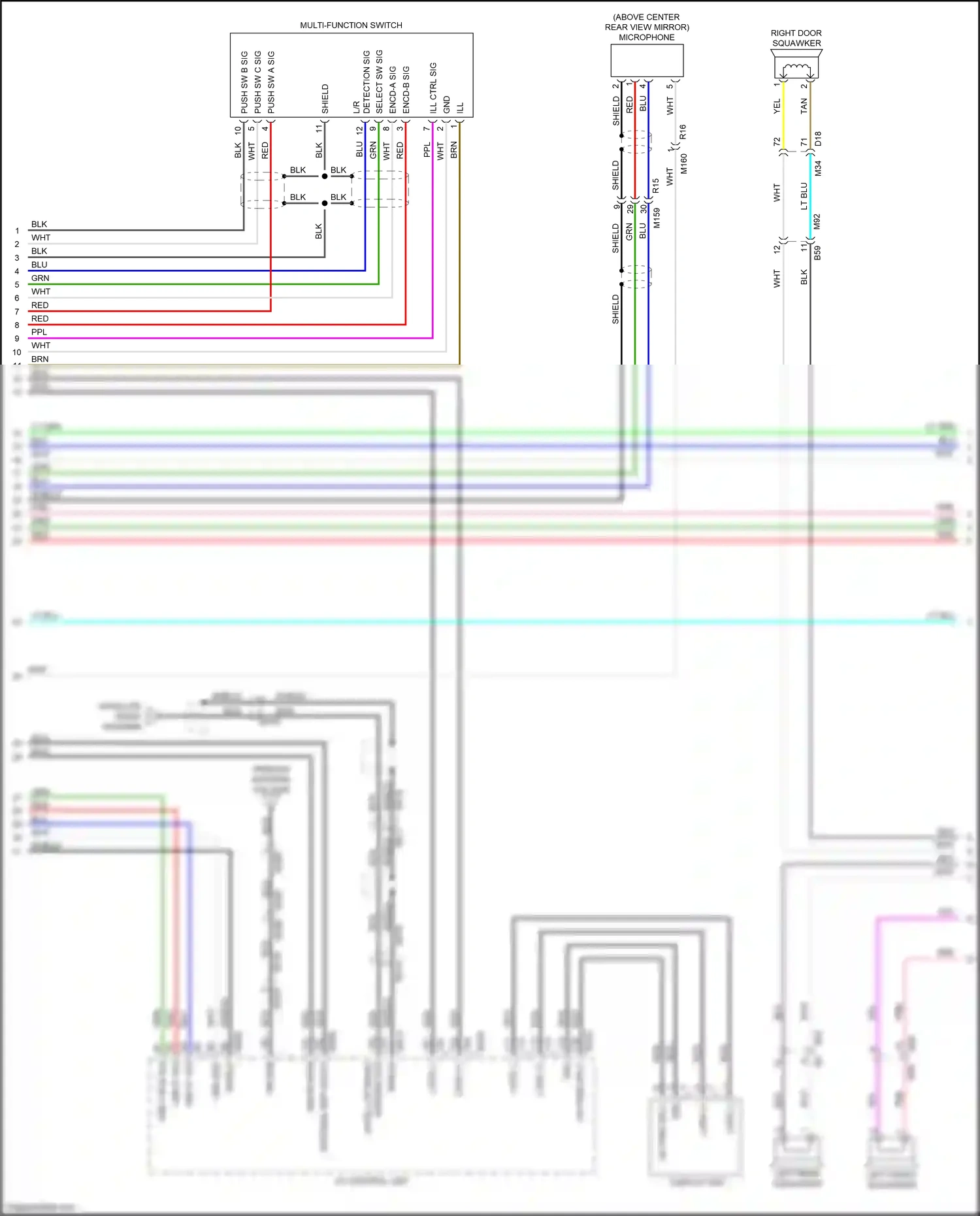 Wiring diagram multi- function switch for Infiniti Q60 II (2016-2024) (4 of 4)