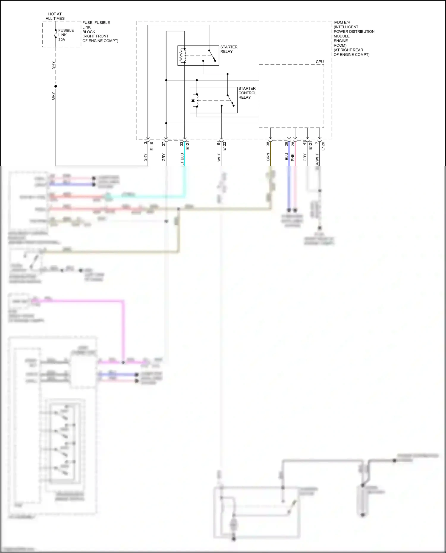 Wiring diagram push button ignition switch for Infiniti Q60 II (2016-2024) (6 of 6)