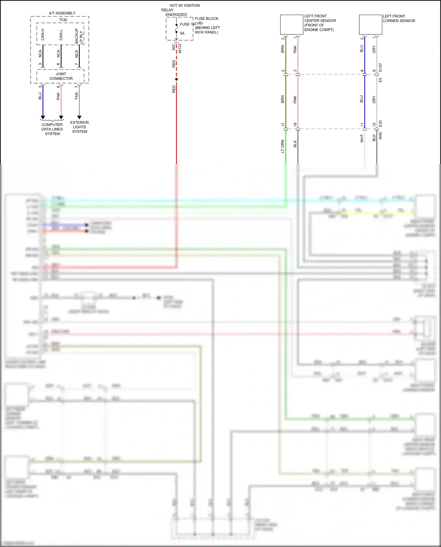Wiring diagram right front corner sensor for Infiniti Q60 II (2016-2024) (1 of 1)