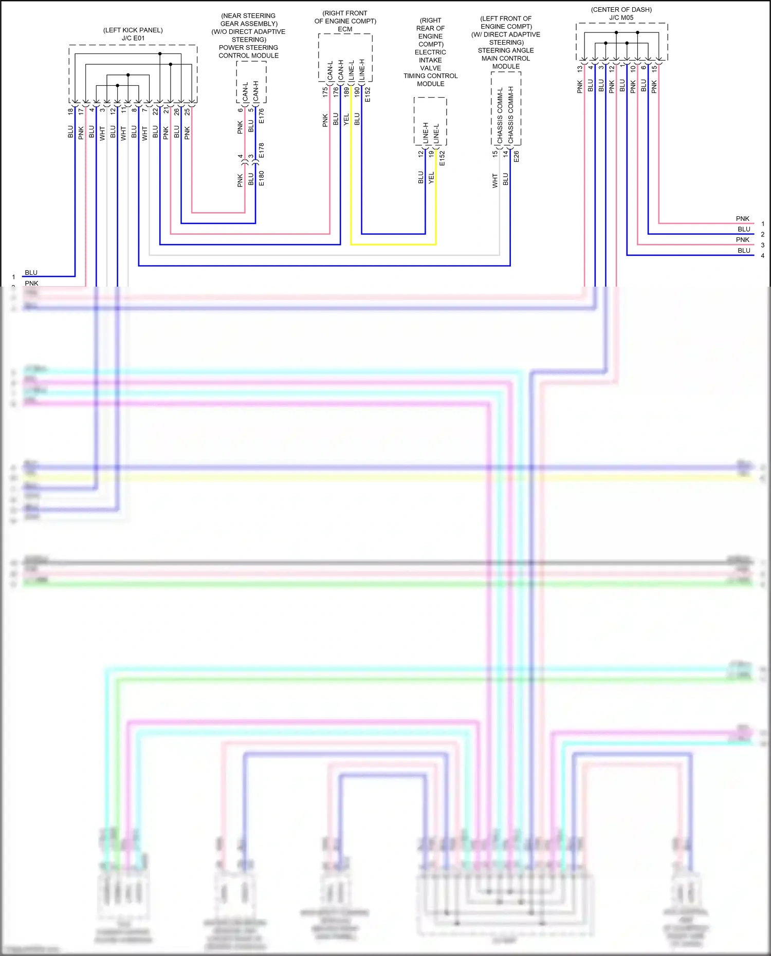 Wiring diagram steering angle main control module for Infiniti Q60 II (2016-2024) (1 of 6)