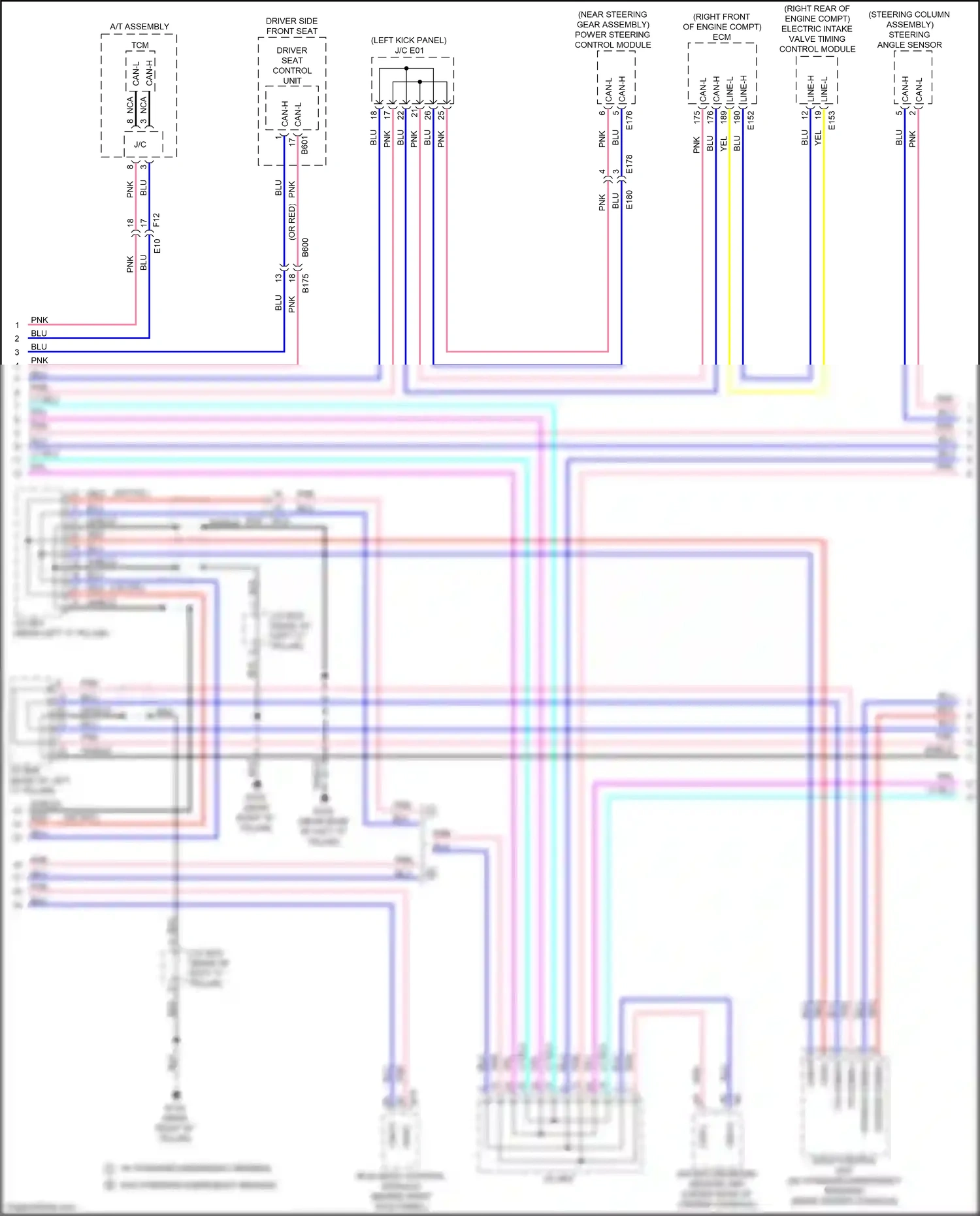 Wiring diagram steering angle sensor for Infiniti Q60 II (2016-2024) (2 of 6)