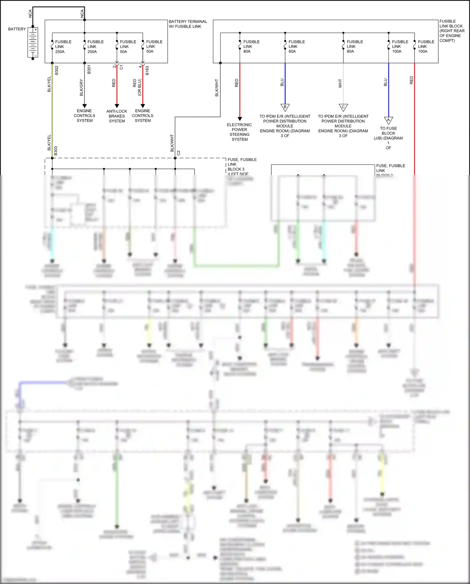 Infiniti Q70 I facelift (2015-2019) engine controls, computer data lines systems wiring diagram  (1 of 1)