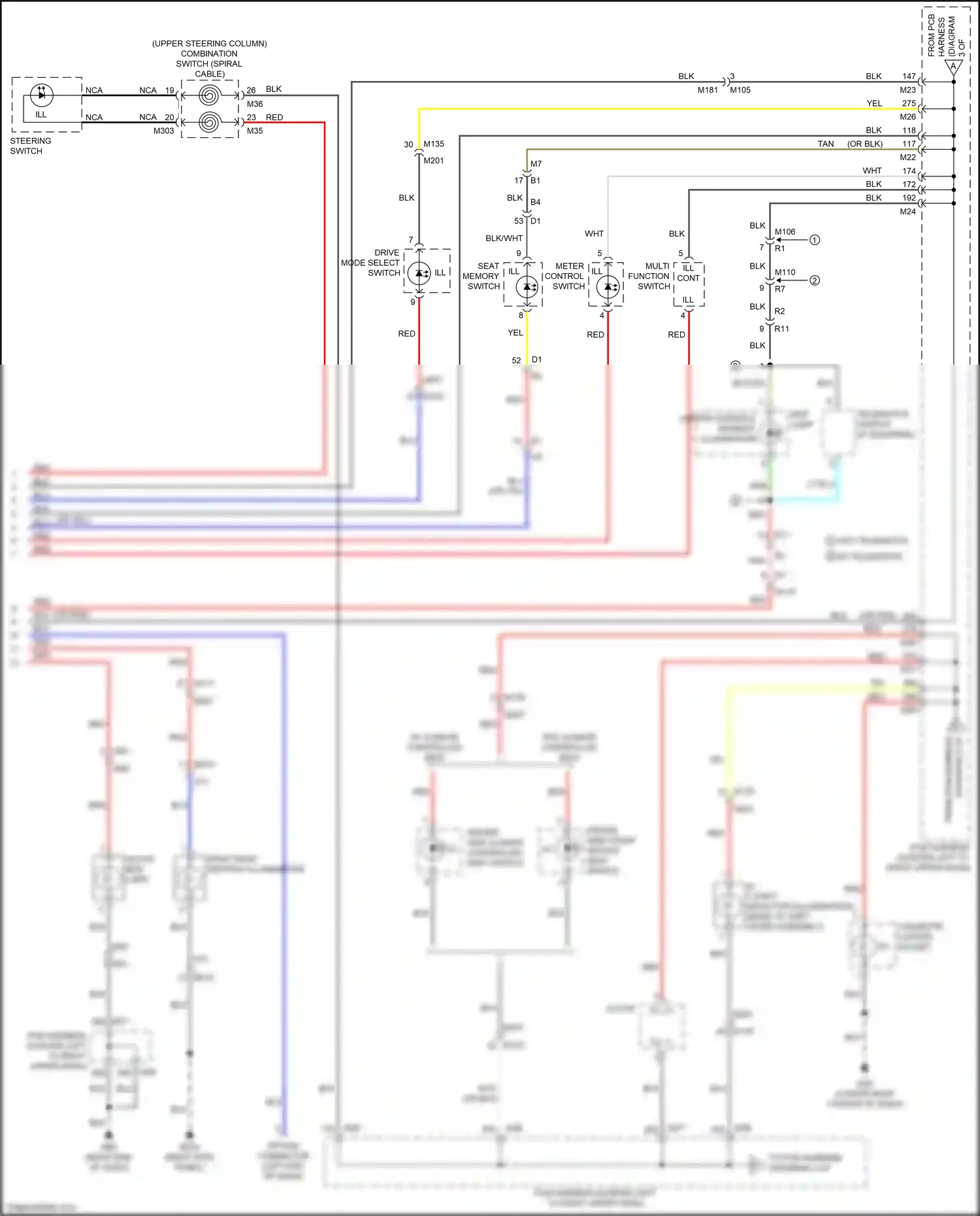 Infiniti Q70 I facelift (2015-2019) multi- function switch wiring diagram  (6 of 14)
