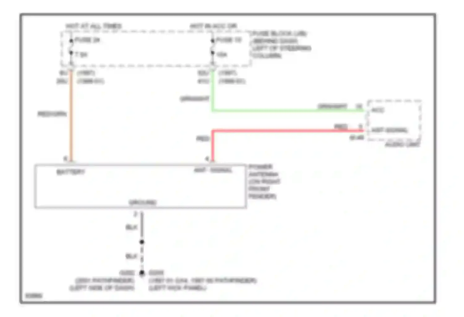 QX4 Infiniti I (1996-2003): Power antenna circuit