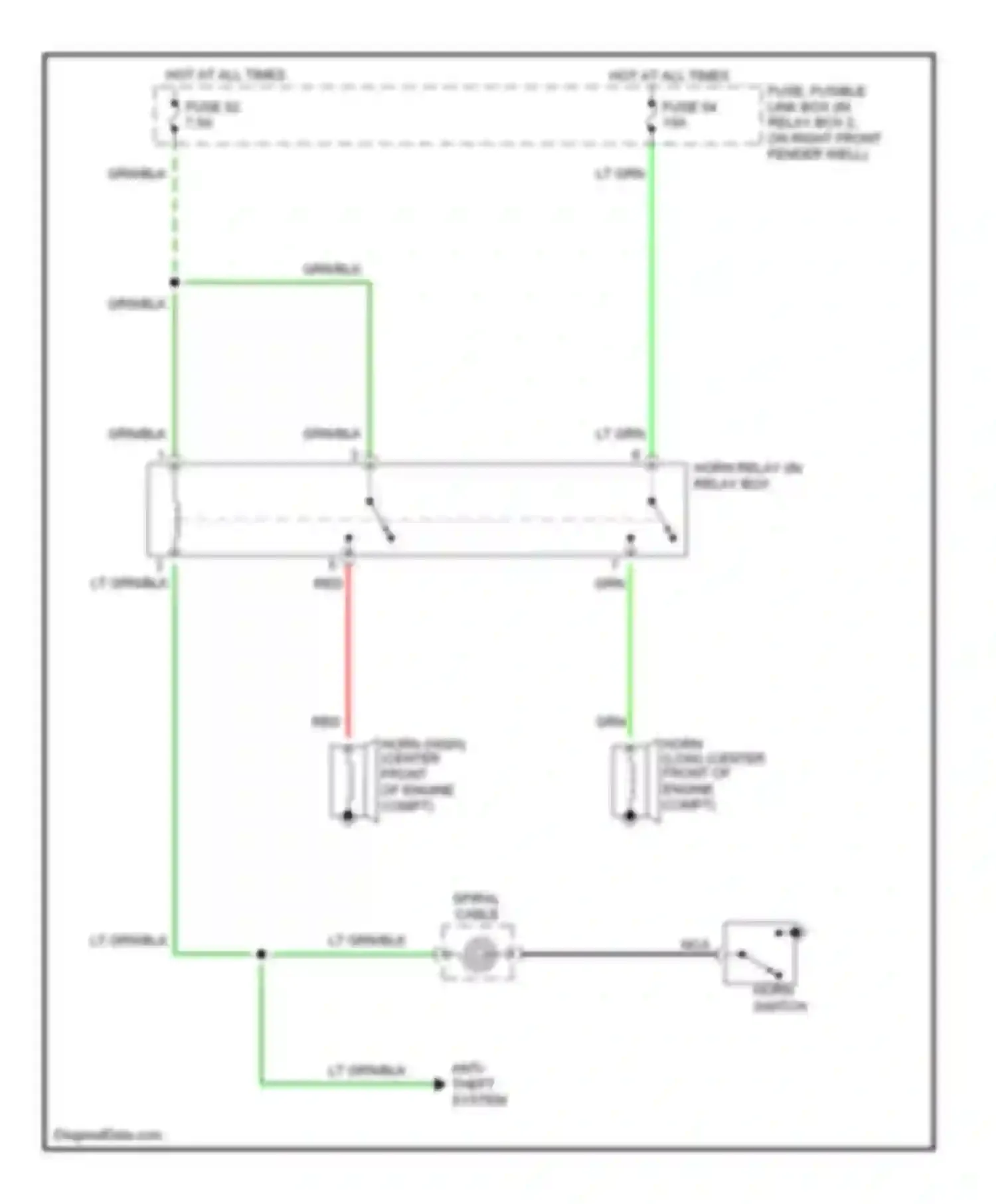 Wiring diagram fuse 52 for Infiniti QX4 I (1996-2003) (2 of 3)