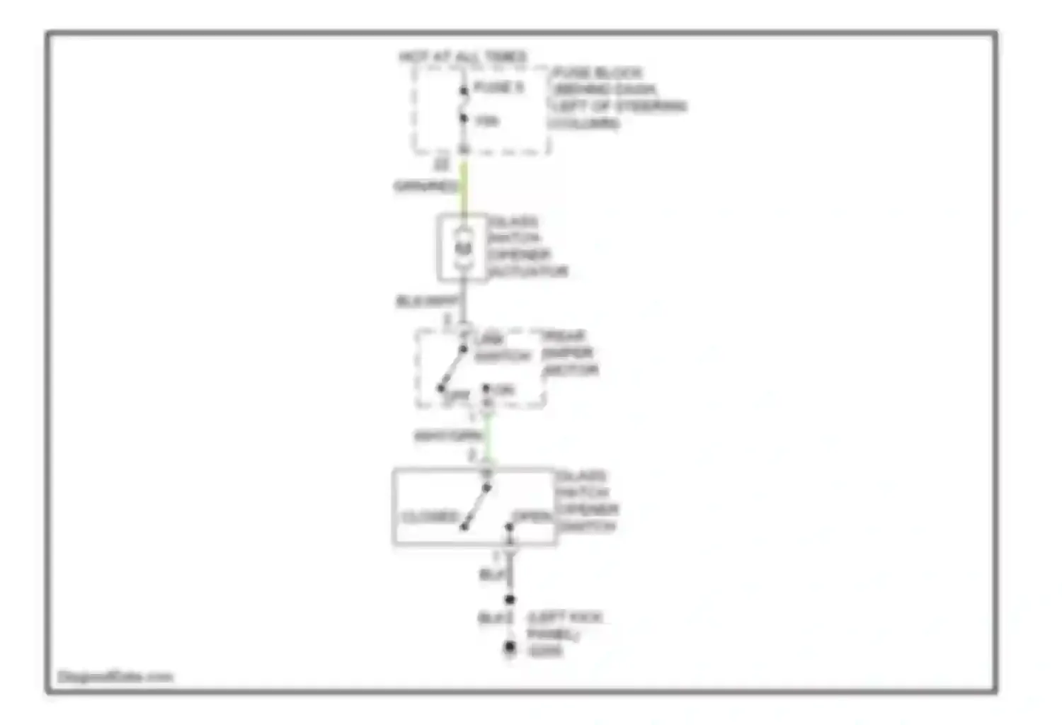 Wiring diagram glass hatch opener switch for Infiniti QX4 I (1996-2003) (1 of 1)