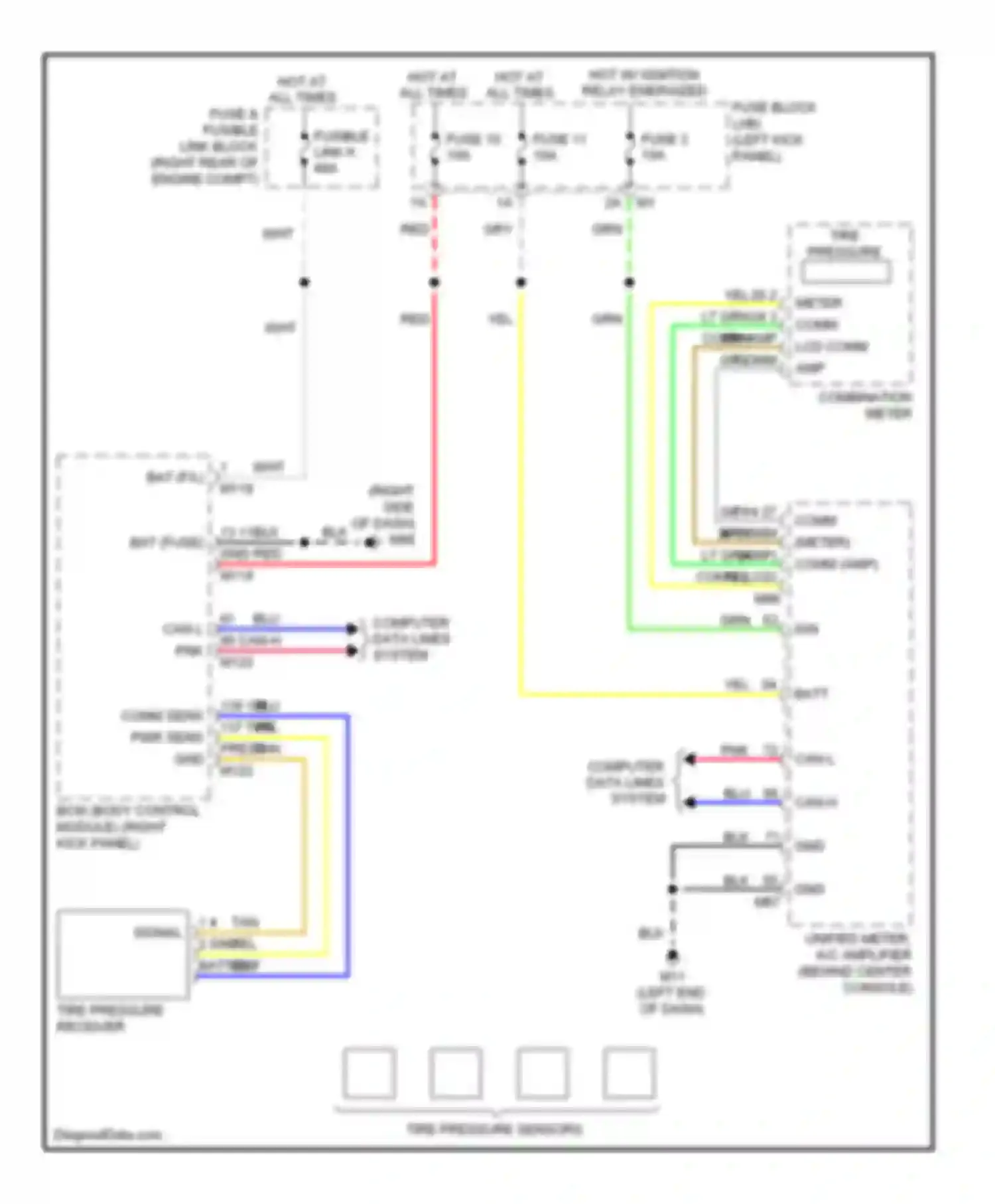 QX50 Infiniti I (2013-2015): Tire pressure monitoring circuit