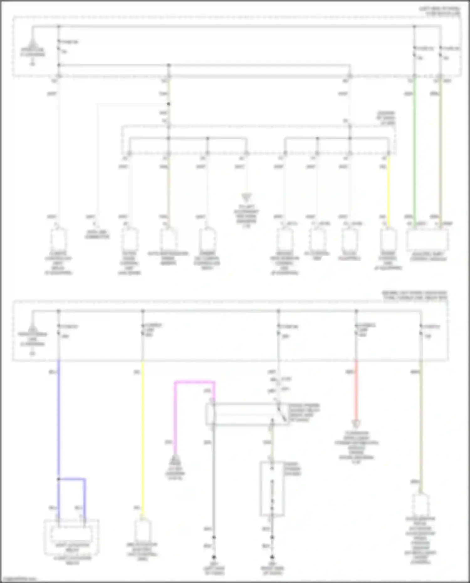 Wiring diagram around view monitor control unit for Infiniti QX50 II (2017-2024) (5 of 7)