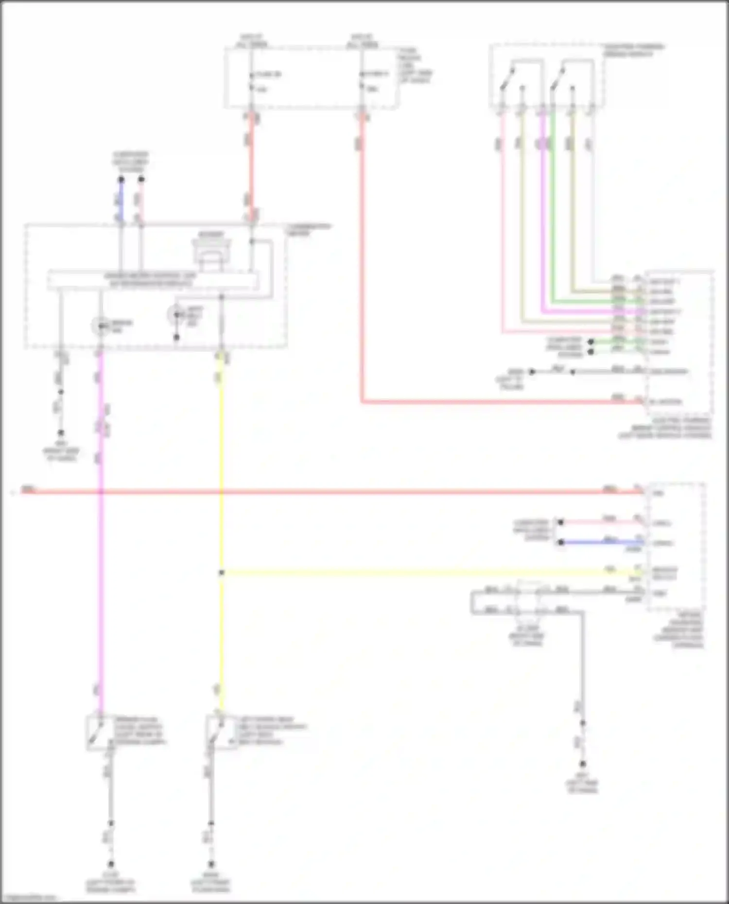 Wiring diagram left front seat belt buckle switch for Infiniti QX50 II (2017-2024) (1 of 2)