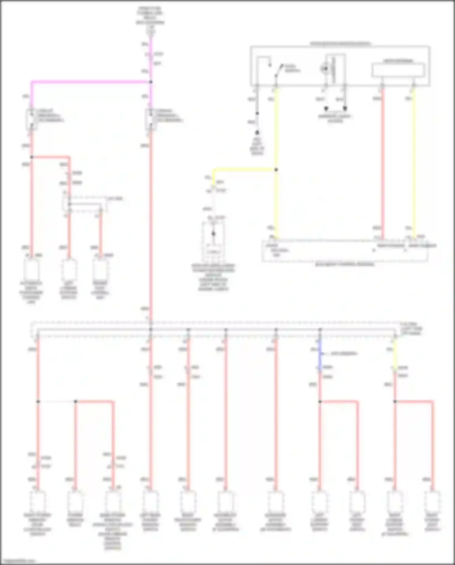 Wiring diagram power window relay for Infiniti QX50 II (2017-2024) (1 of 3)