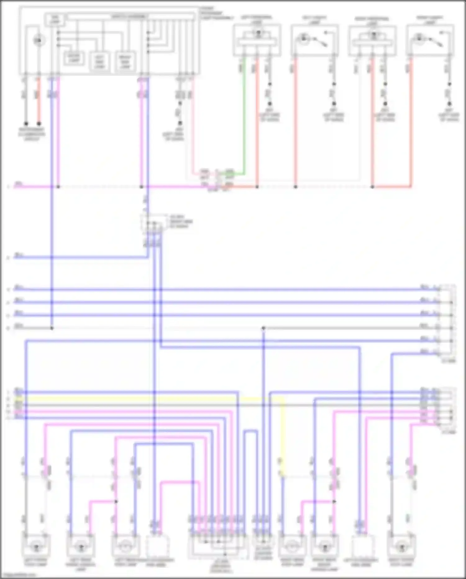 Wiring diagram right front foot lamp for Infiniti QX50 II (2017-2024) (2 of 2)