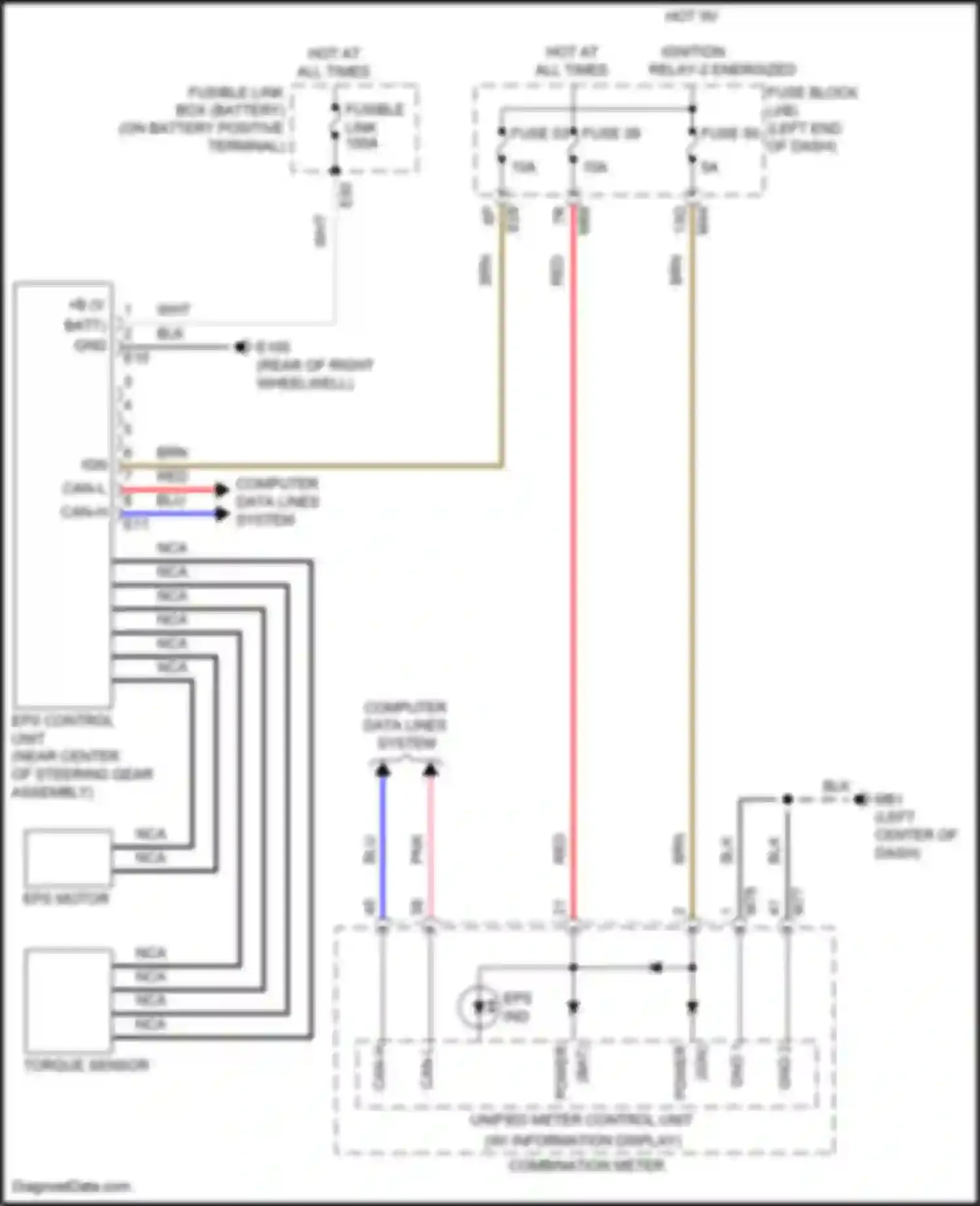QX55 Infiniti I (2020-2024): Electromechanical power steering circuit