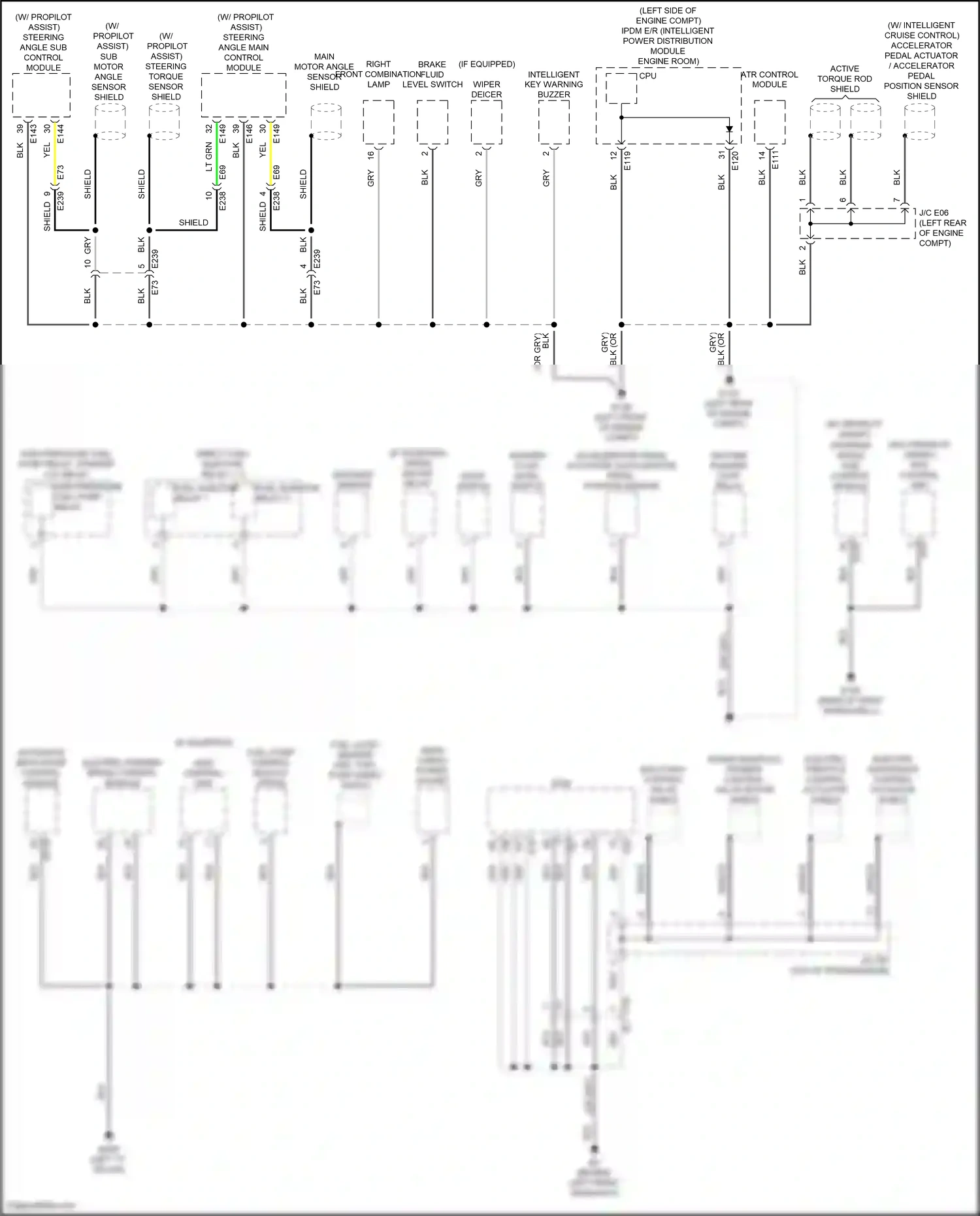 Wiring diagram automatic back door control module for Infiniti QX55 I (2020-2024) (4 of 5)