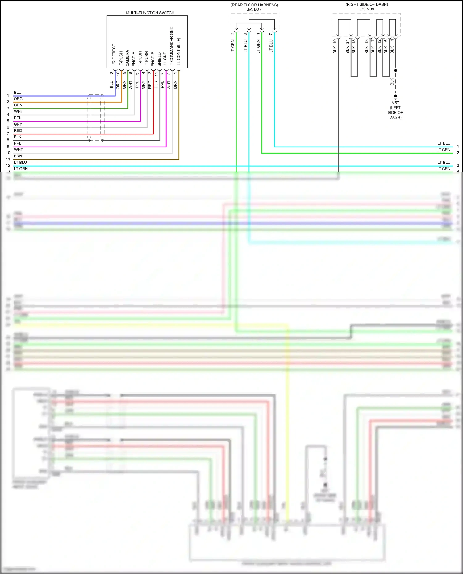 Wiring diagram front auxiliary input jacks control unit for Infiniti QX55 I (2020-2024) (2 of 6)