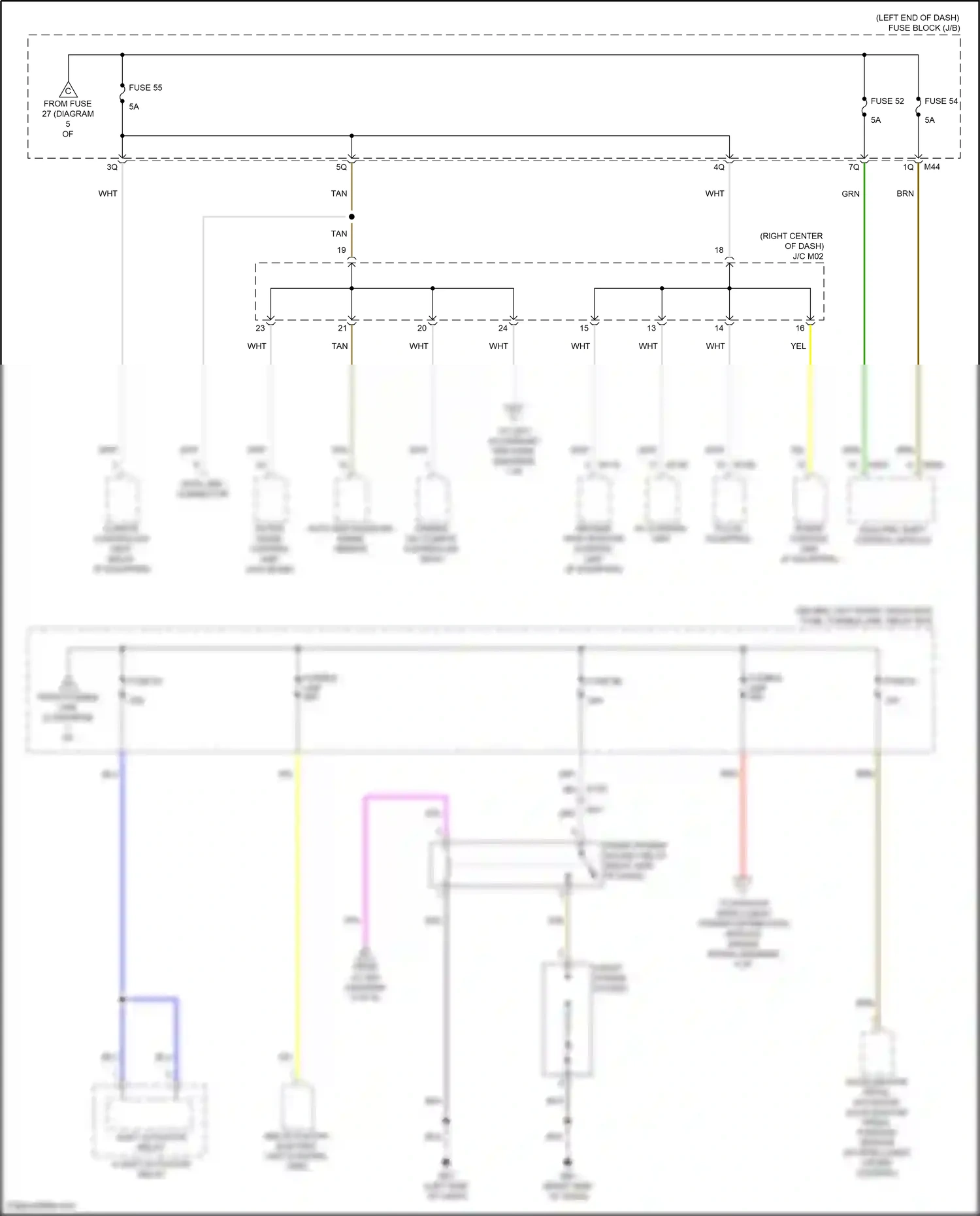 Wiring diagram front power socket for Infiniti QX55 I (2020-2024) (2 of 2)