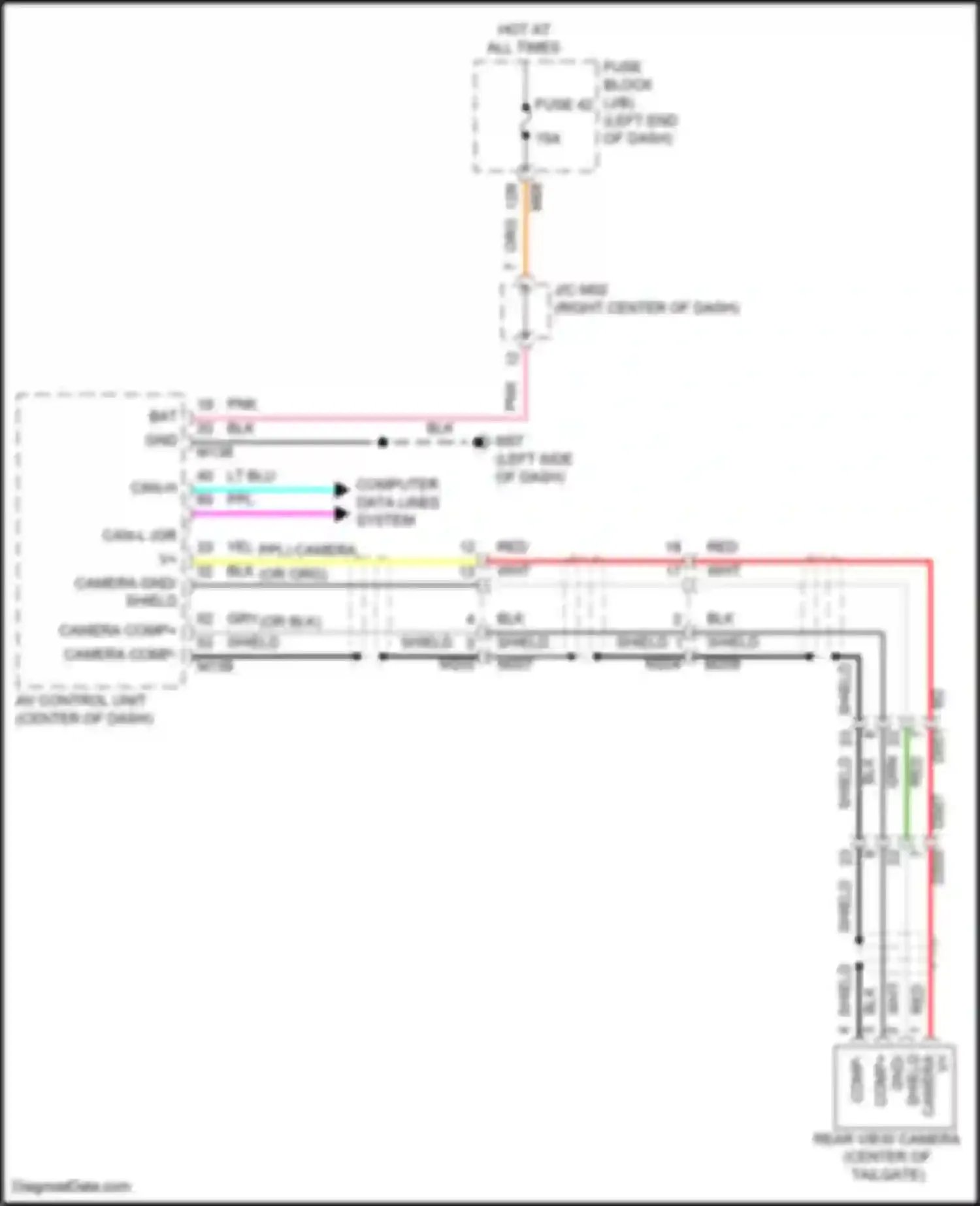 Wiring diagram camera comp + shield camera comp - for Infiniti QX55 I (2020-2024)