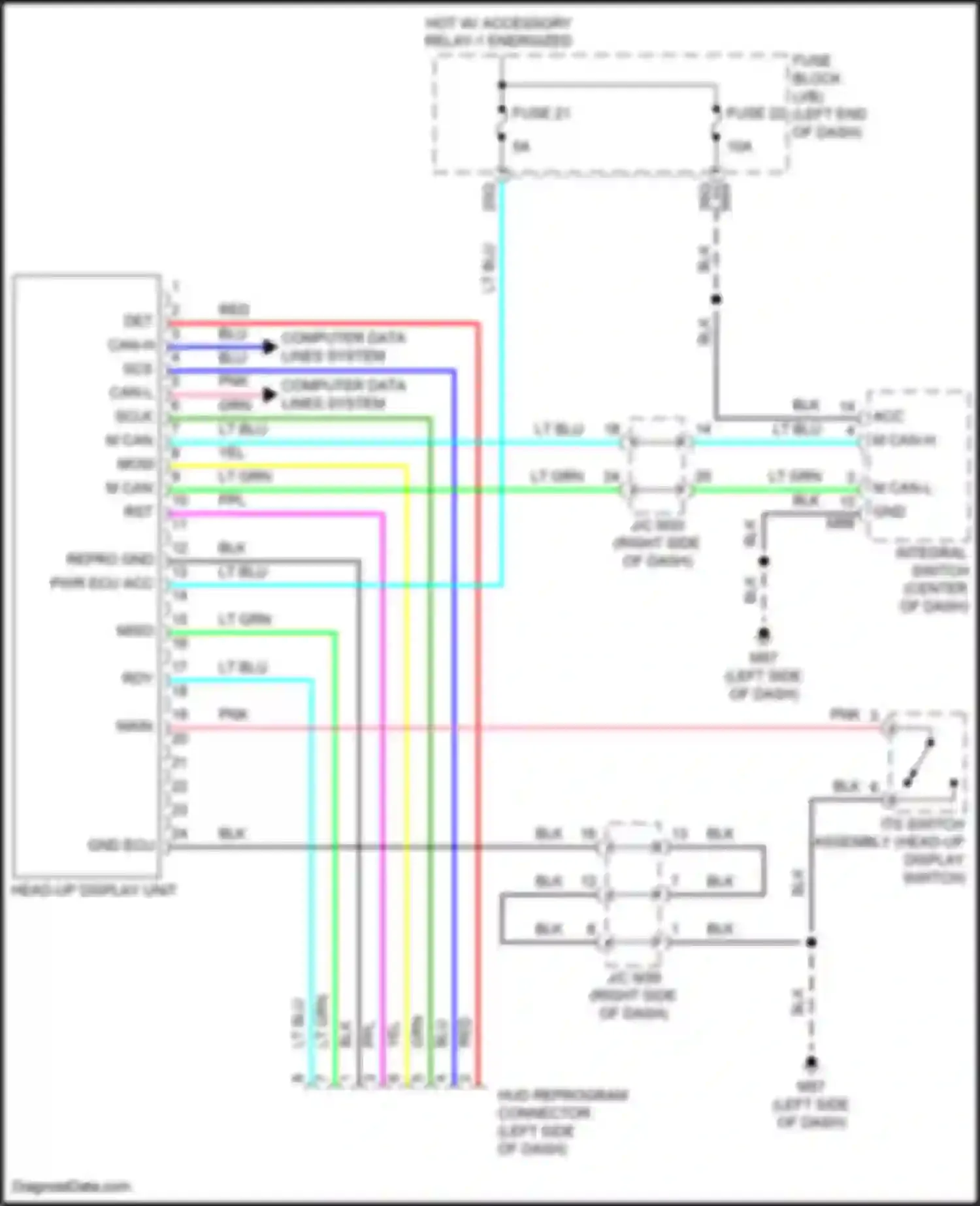 Wiring diagram hud reprogram connector for Infiniti QX55 I (2020-2024)