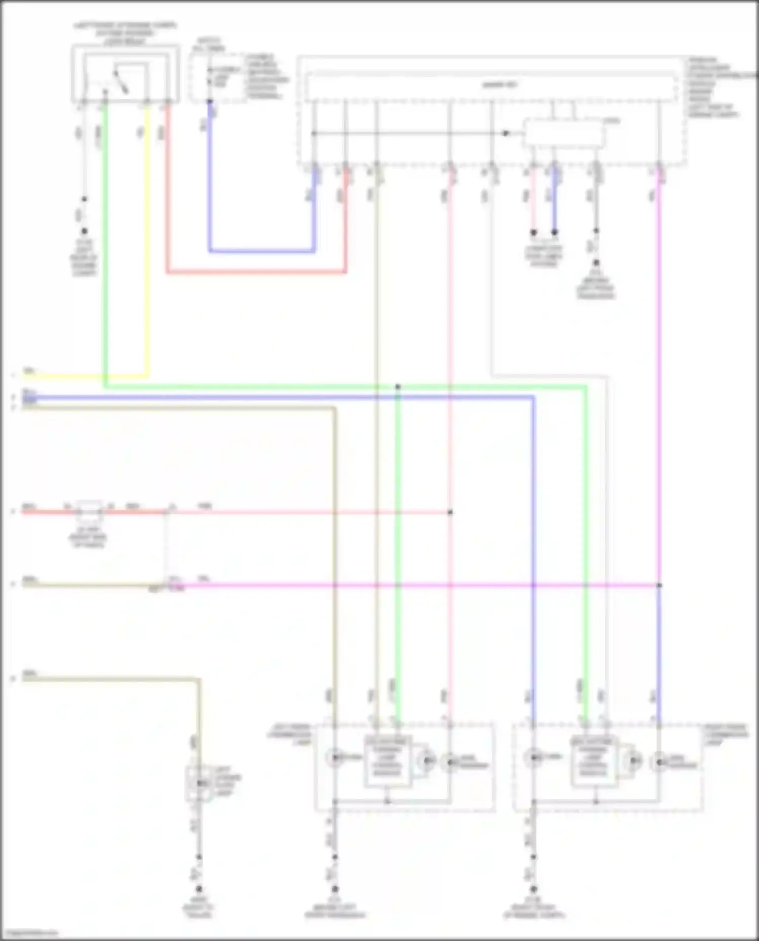 Wiring diagram left front combination lamp for Infiniti QX55 I (2020-2024)