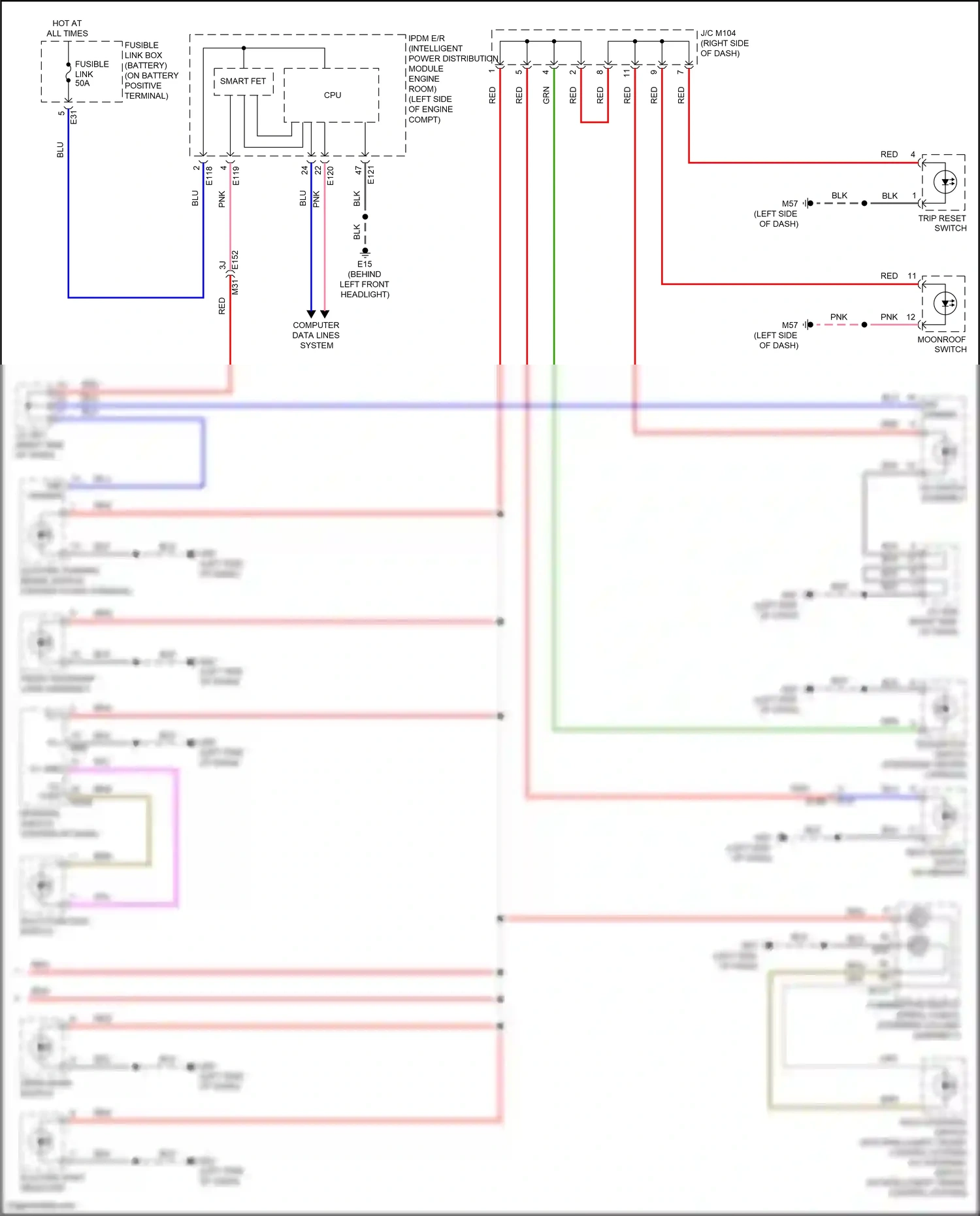 Wiring diagram multi- function switch for Infiniti QX55 I (2020-2024) (1 of 5)