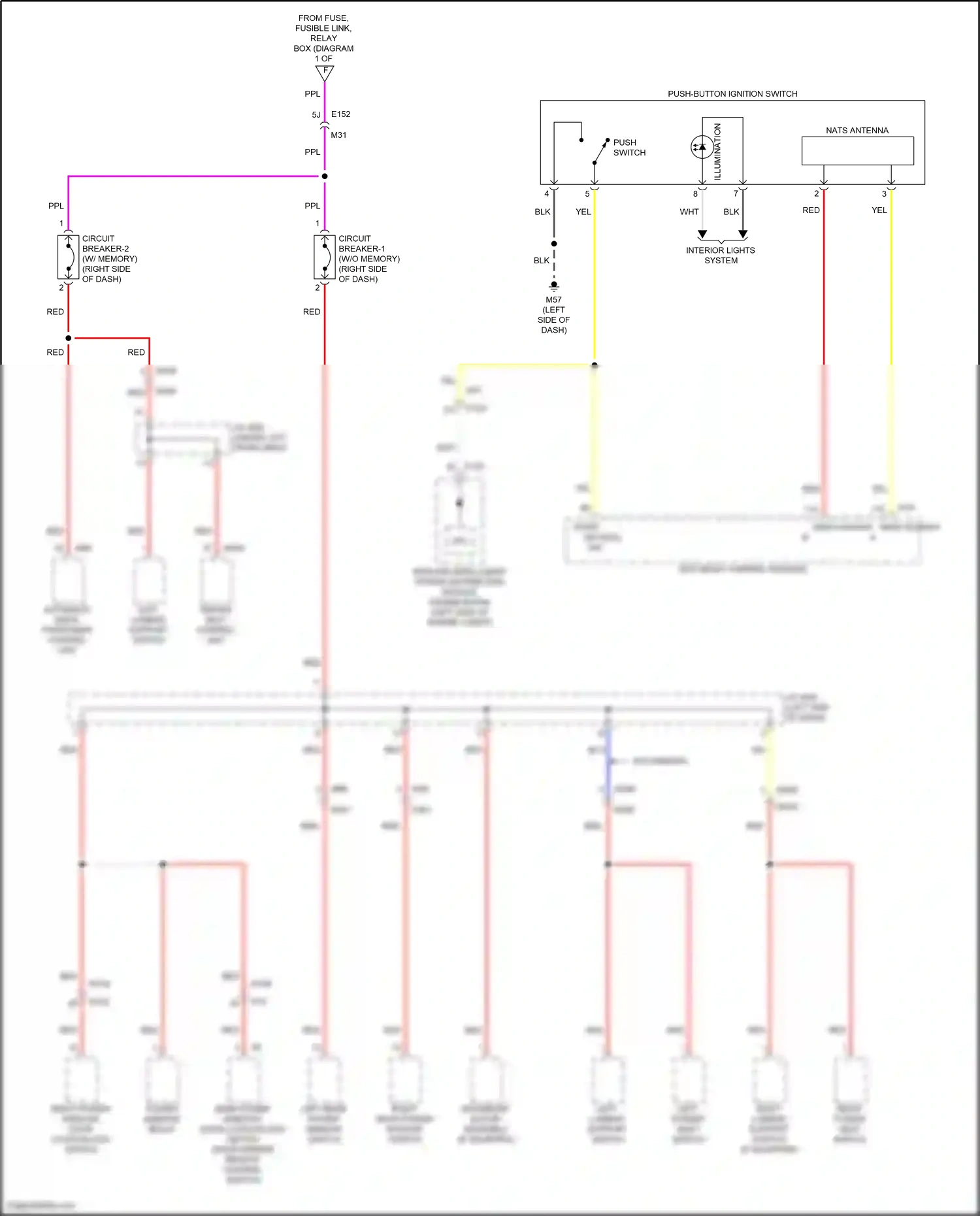 Wiring diagram push button ignition switch for Infiniti QX55 I (2020-2024) (5 of 7)